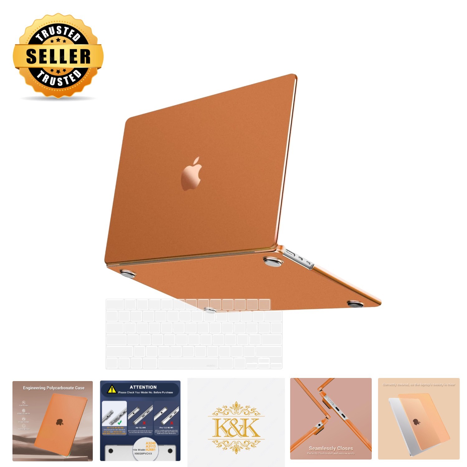 Seamless Cosmic Orange Hard Shell for MacBook Air 13" - Fits A3449, A3240, A2681