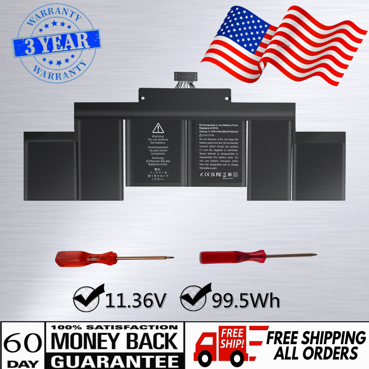 ✅LOT A1494 Battery for MacBook Pro 15"A1398 Mid 2015 Mid 2014 Late 2013 EMC 2674