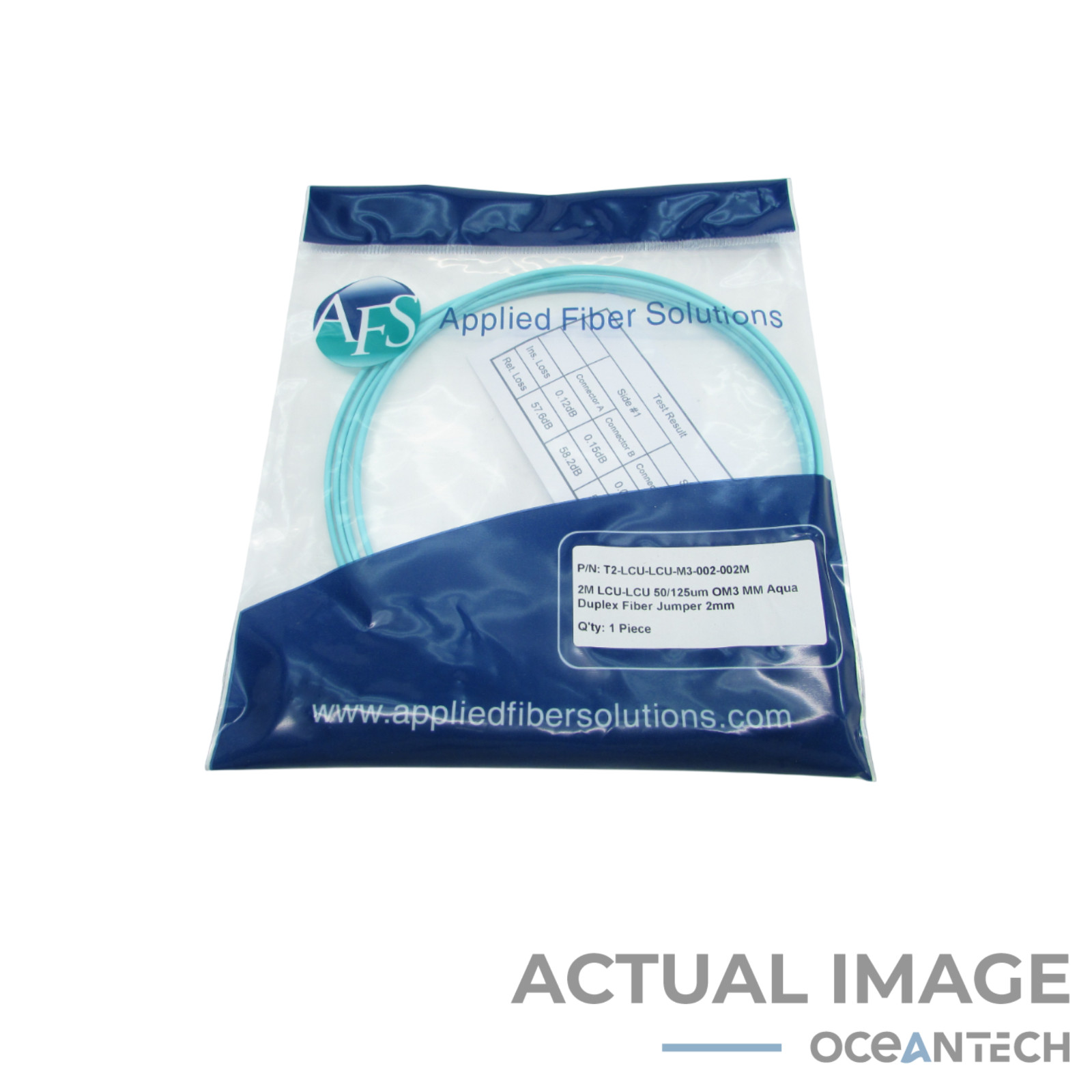 New 2M LCU-LCU 50-125um OM3 MM Aqua Duplex Fiber Jumper 2mm