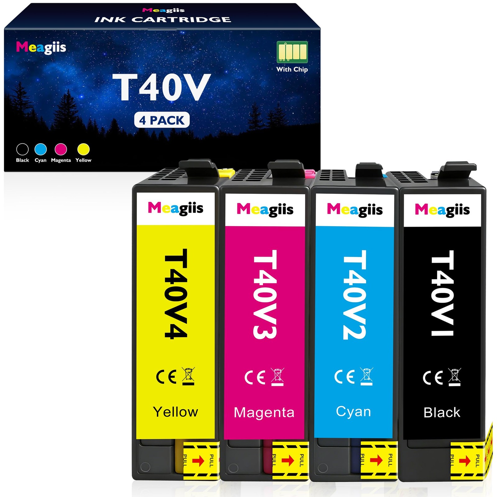 ** NEW Epson Ink Cartridges | T40V / T40W | Black/Color | Compatible | 4-Pack