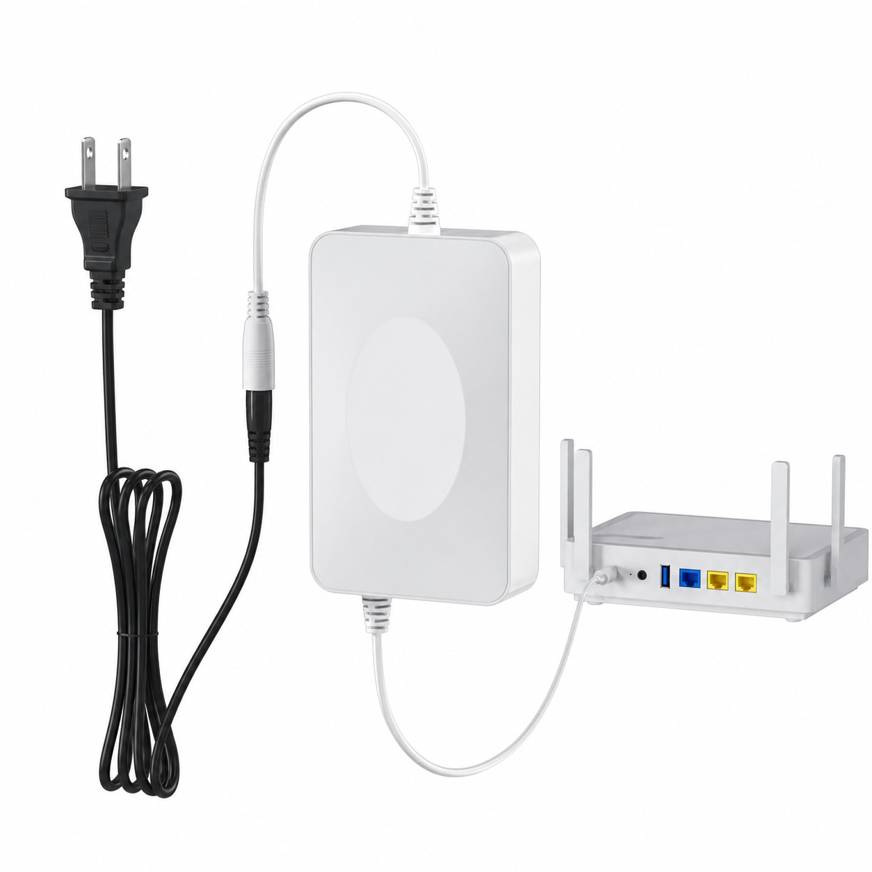 Portable Mini UPS Battery Backup 24W Output DC 12V/2A for Router Modem Camera