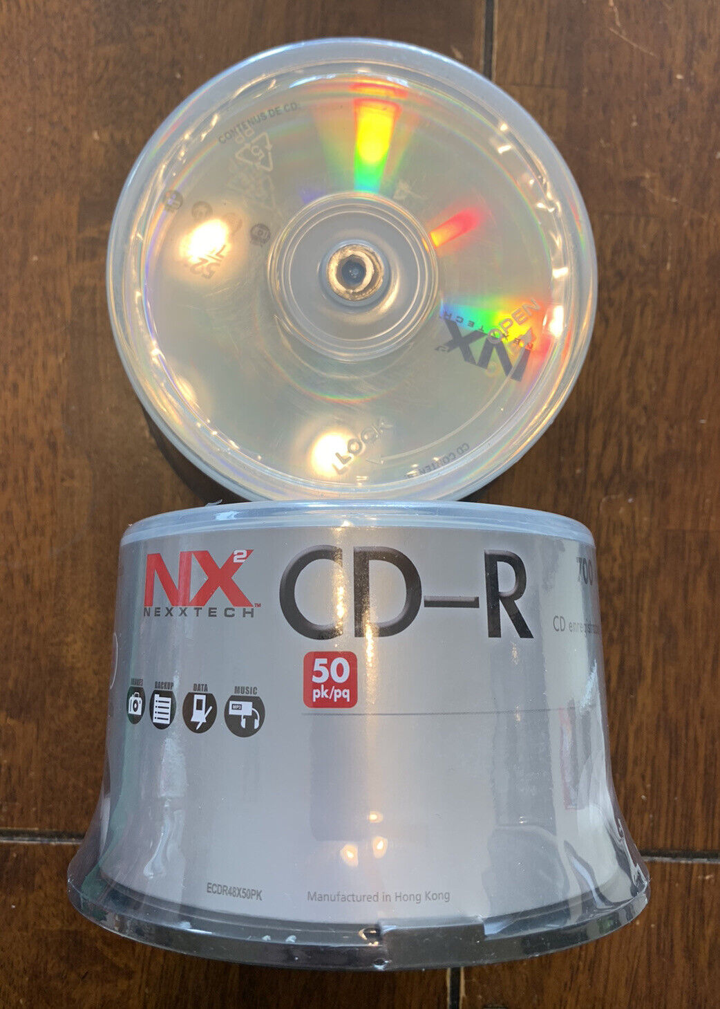 (2) Two Nexxtech NX CD-R Recordable CD NEW Pack 50 Count 100 Total NEW SEALED