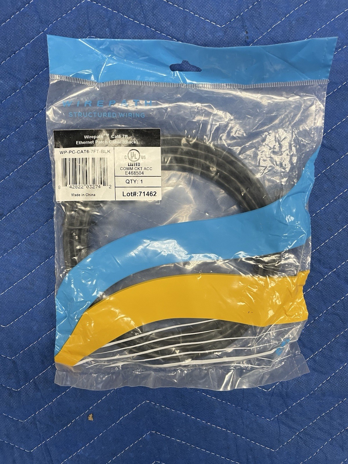 15, Wirepath Cat6 (7ft) Ethernet Patch Cables (3 Blue, 12 Black)