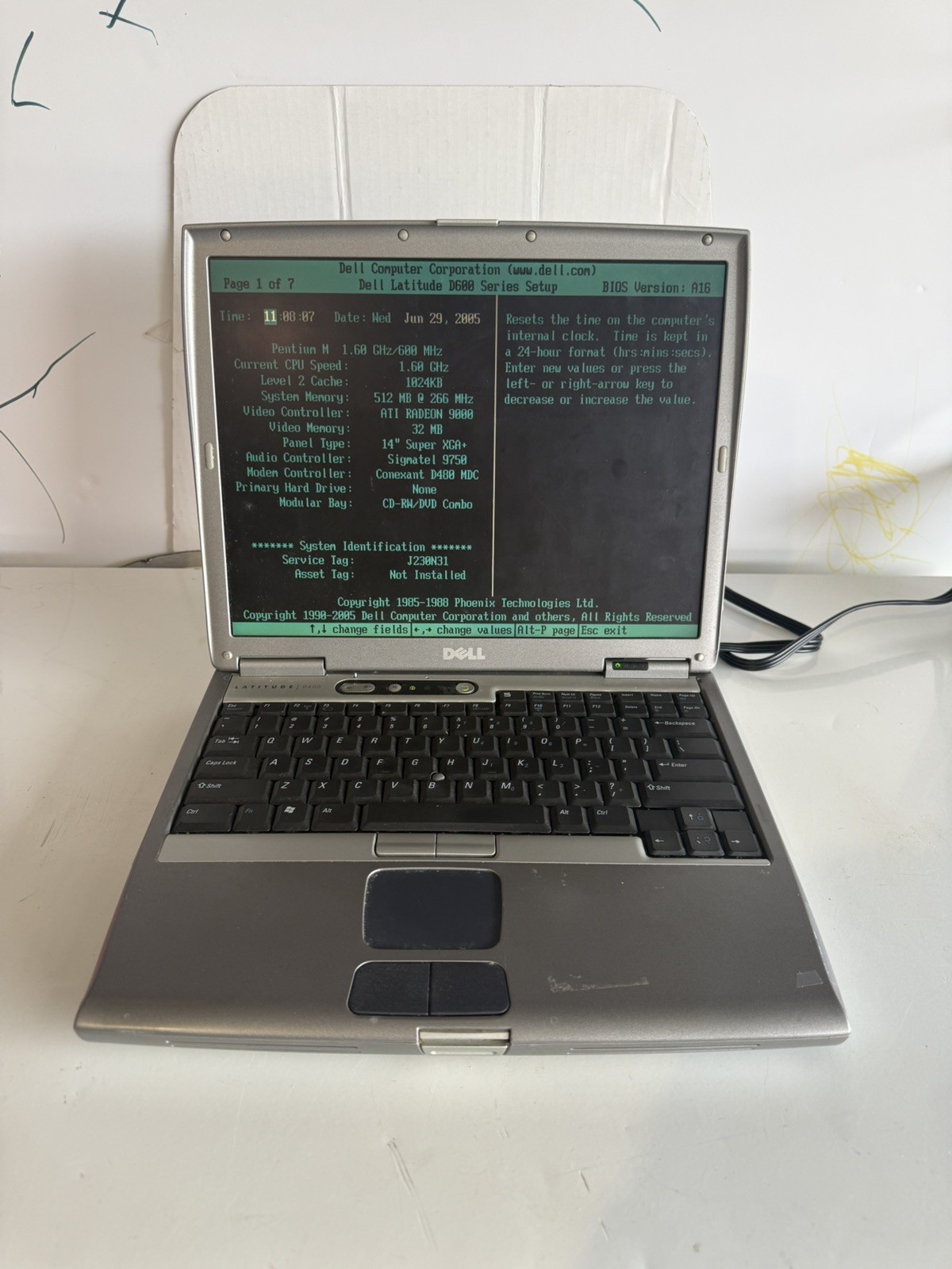 Dell Latitude D600 Boots to Bios