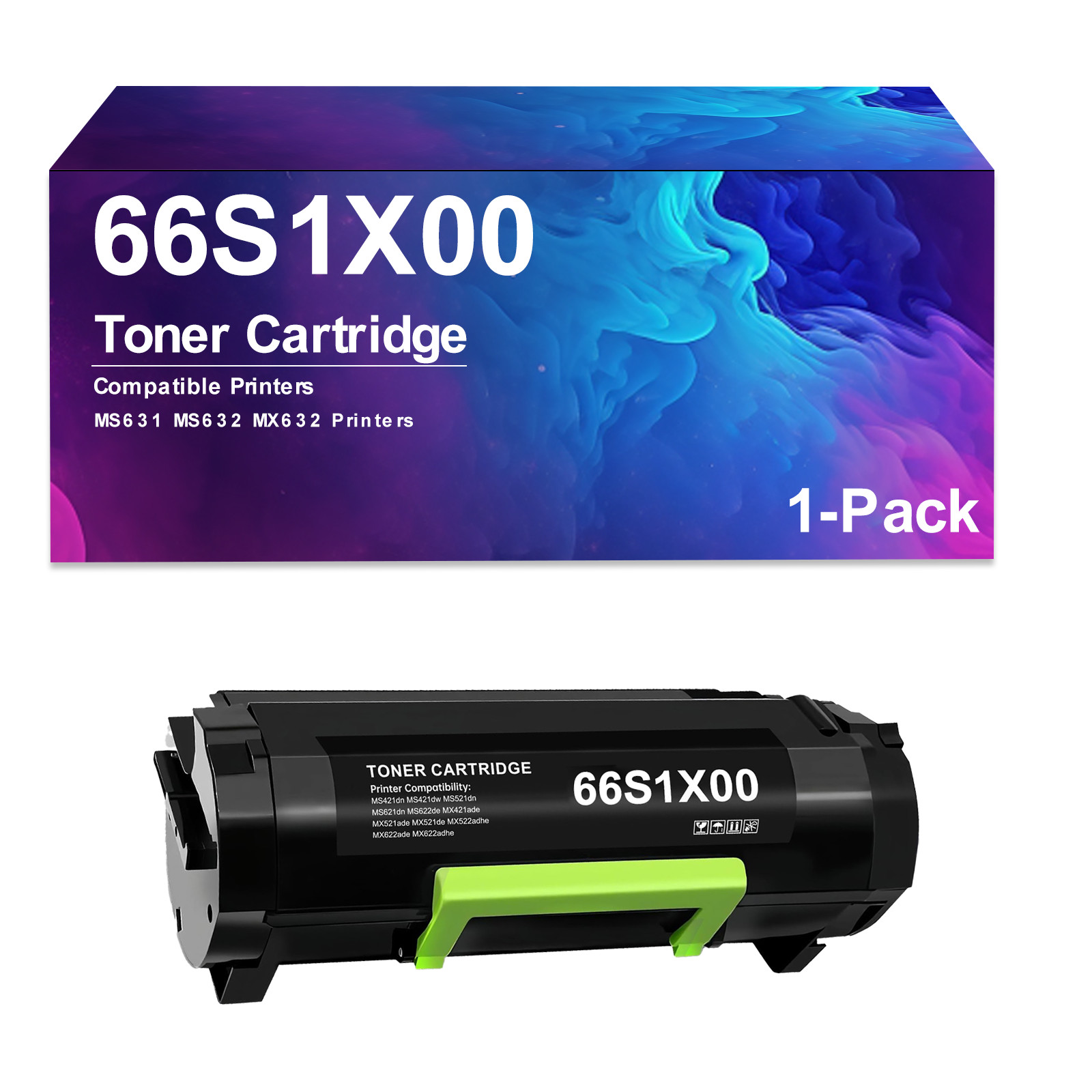 1 Pack 66S1X00 High Yield Toner Cartridge Use for MS631 MS632 MX632 Printer