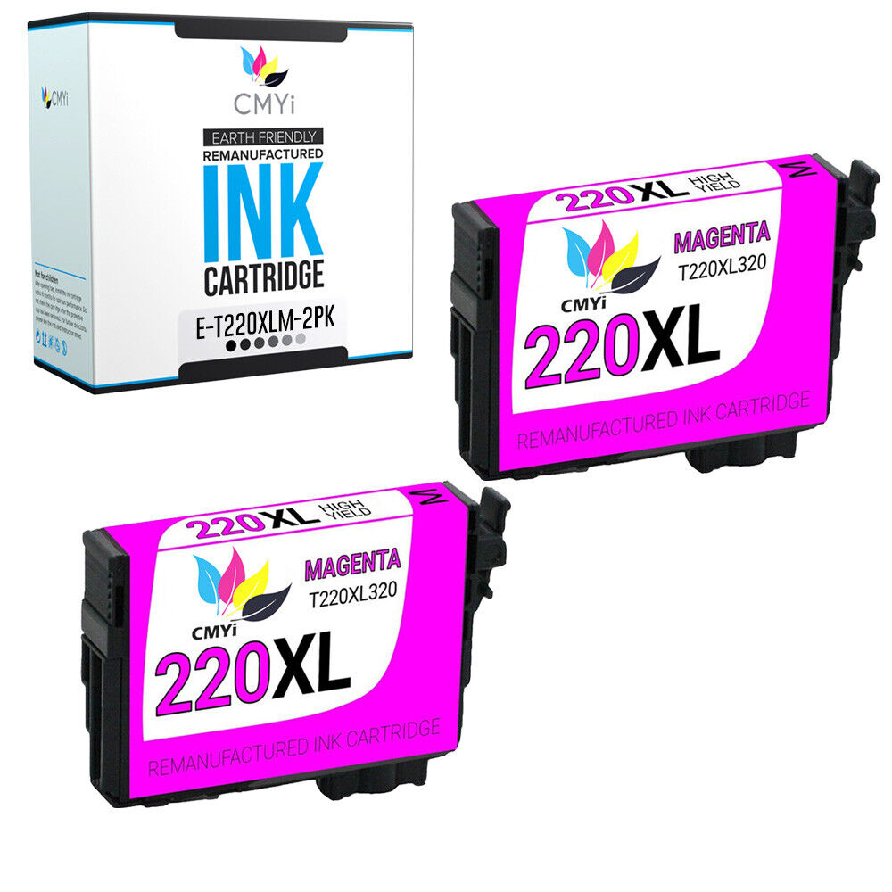 2PK 220XL Magenta Ink Cartridges for Epson T220XL 220 XL Workshop XP-320 XP-420