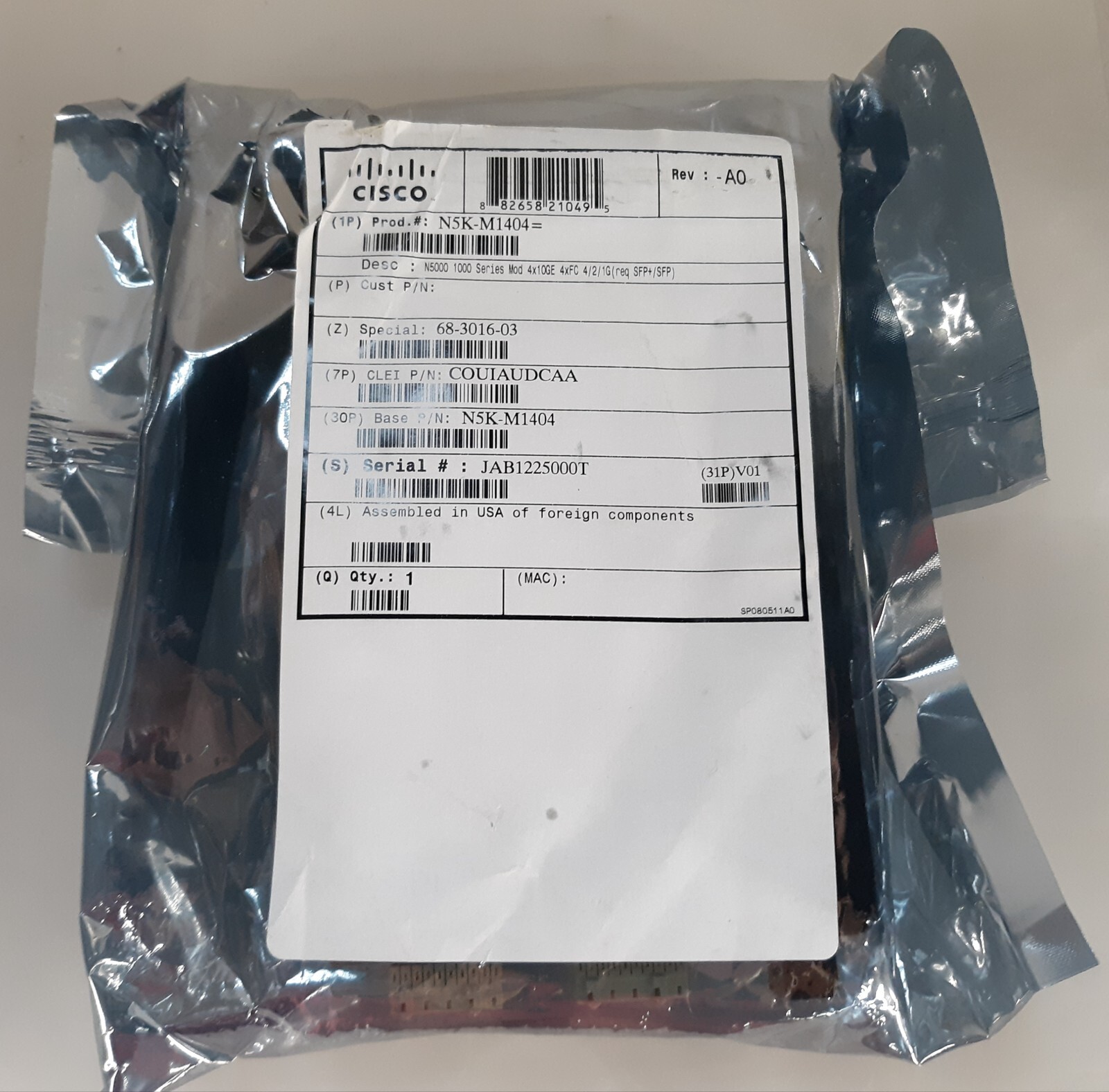 Cisco N5K-M1404 Expansion Module 4x10GE 4xFC 4/2/1G NEW*SEALED*