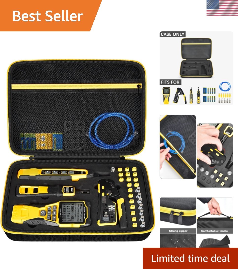 Black & Yellow Portable Cable Tester Case for Klein Tools - Shockproof Design