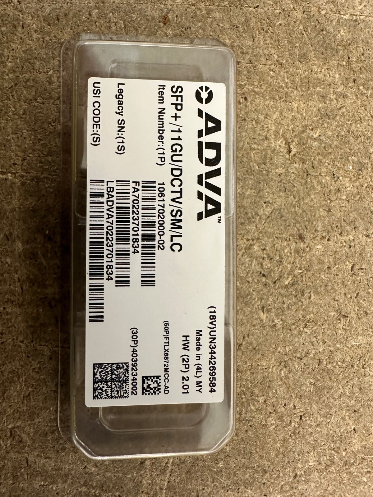 ADVA 1061702000-02 SFP+/11GU/DCTV/SM/LC