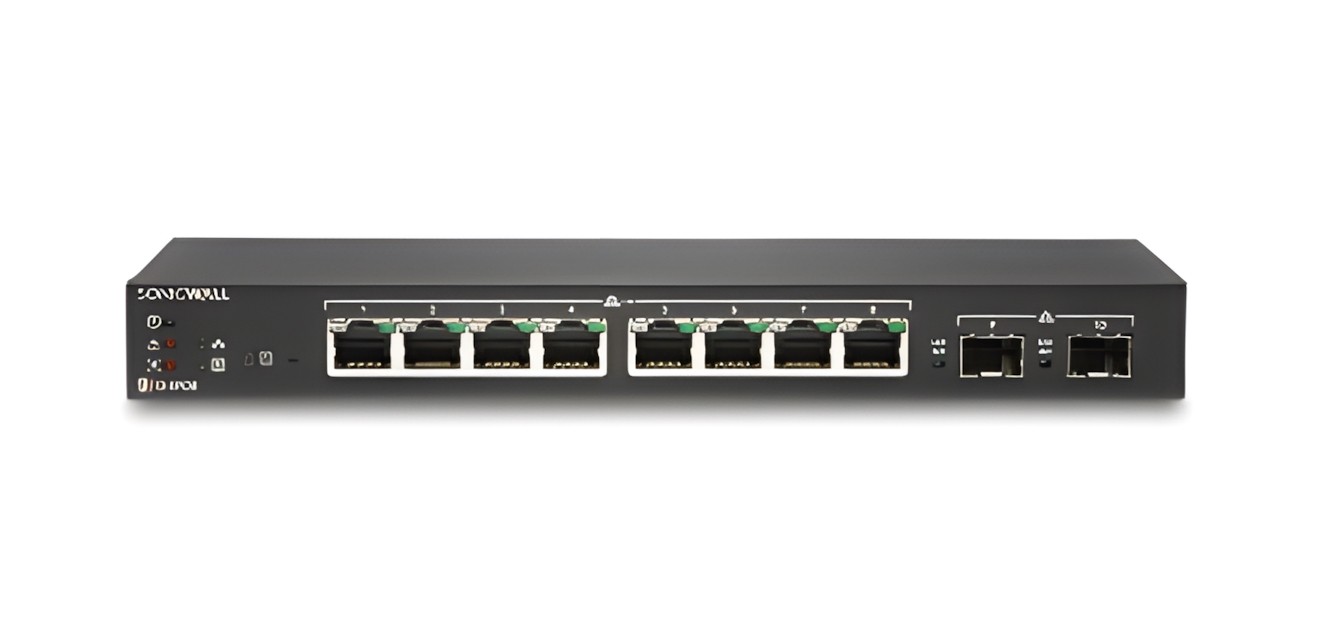 SonicWall 02-SSC-2463 SWS12-8POE 8-Port Gigabit PoE Managed Switch 2 SFP Slots