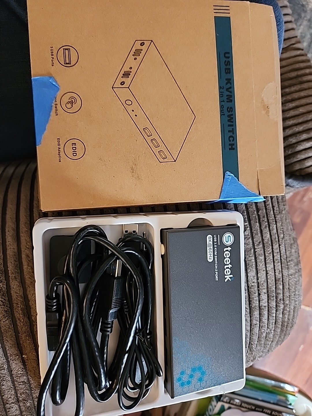 Steetek USB 3.0 KVM Switch Dual Monitor 2 Port Box, 8K@60Hz 