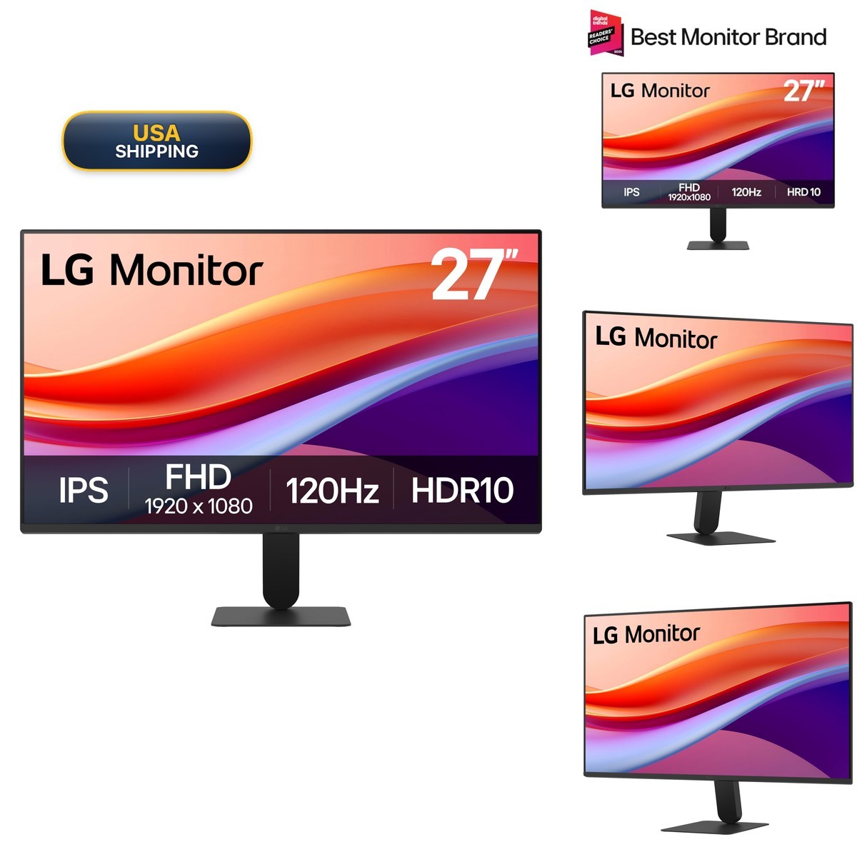 LG 27U411A-B 27-inch Full HD IPS Monitor 120Hz HDR10 Black