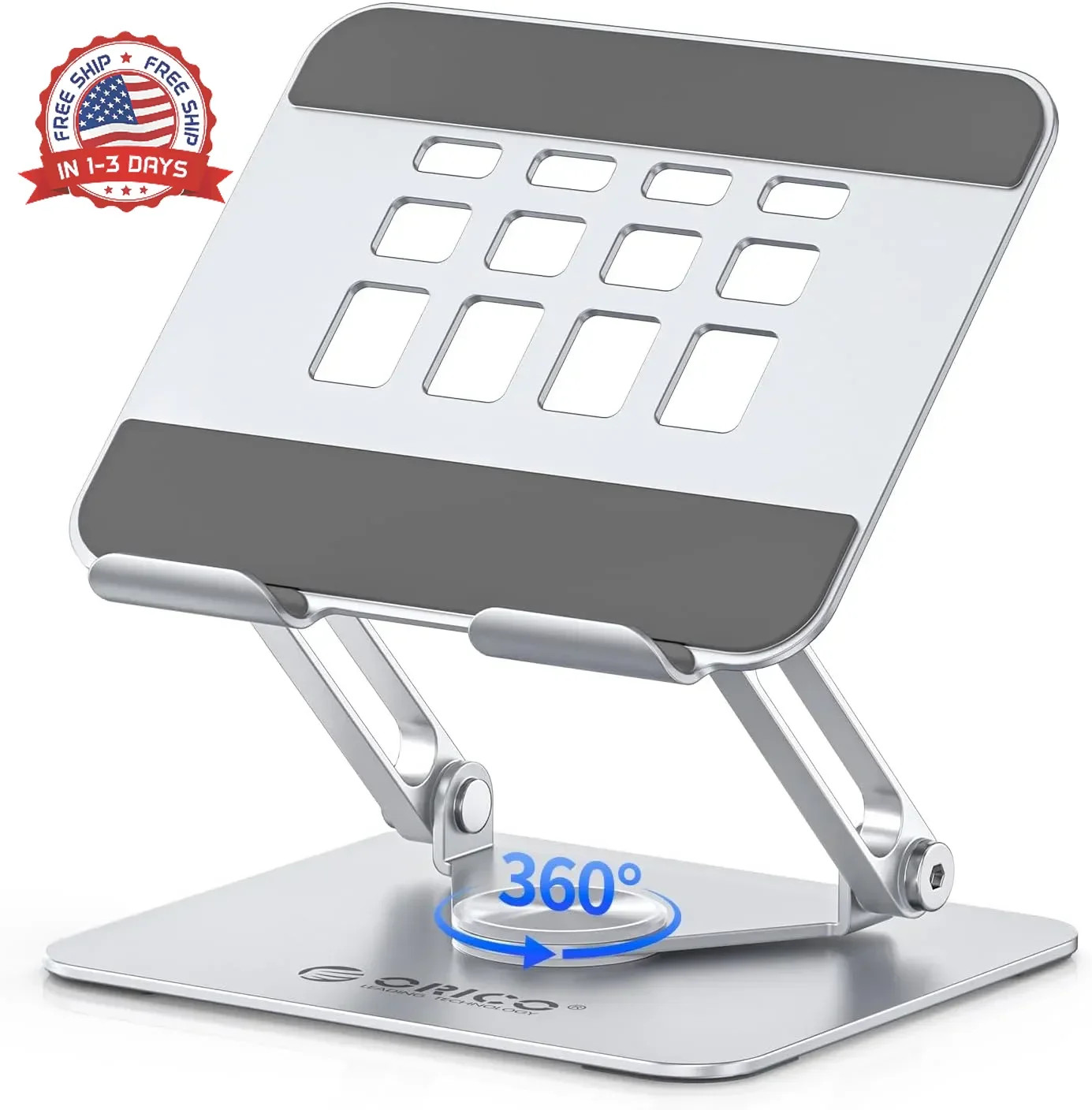 ORICO 360° Rotating Tablet Stand for iPad up to 12.9 Inch, Foldable Tablet Stand