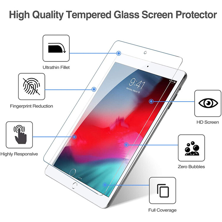 Glass Pro+ For IPad 12.9 With Button Premium Tempered Glass Screen Protector