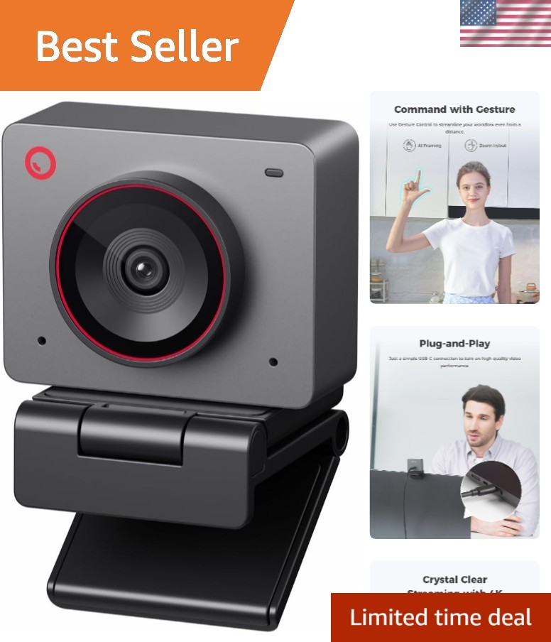 Ultra Compact Meet 2 4K Webcam - Powerful AI Features, Plug & Play Simplicity