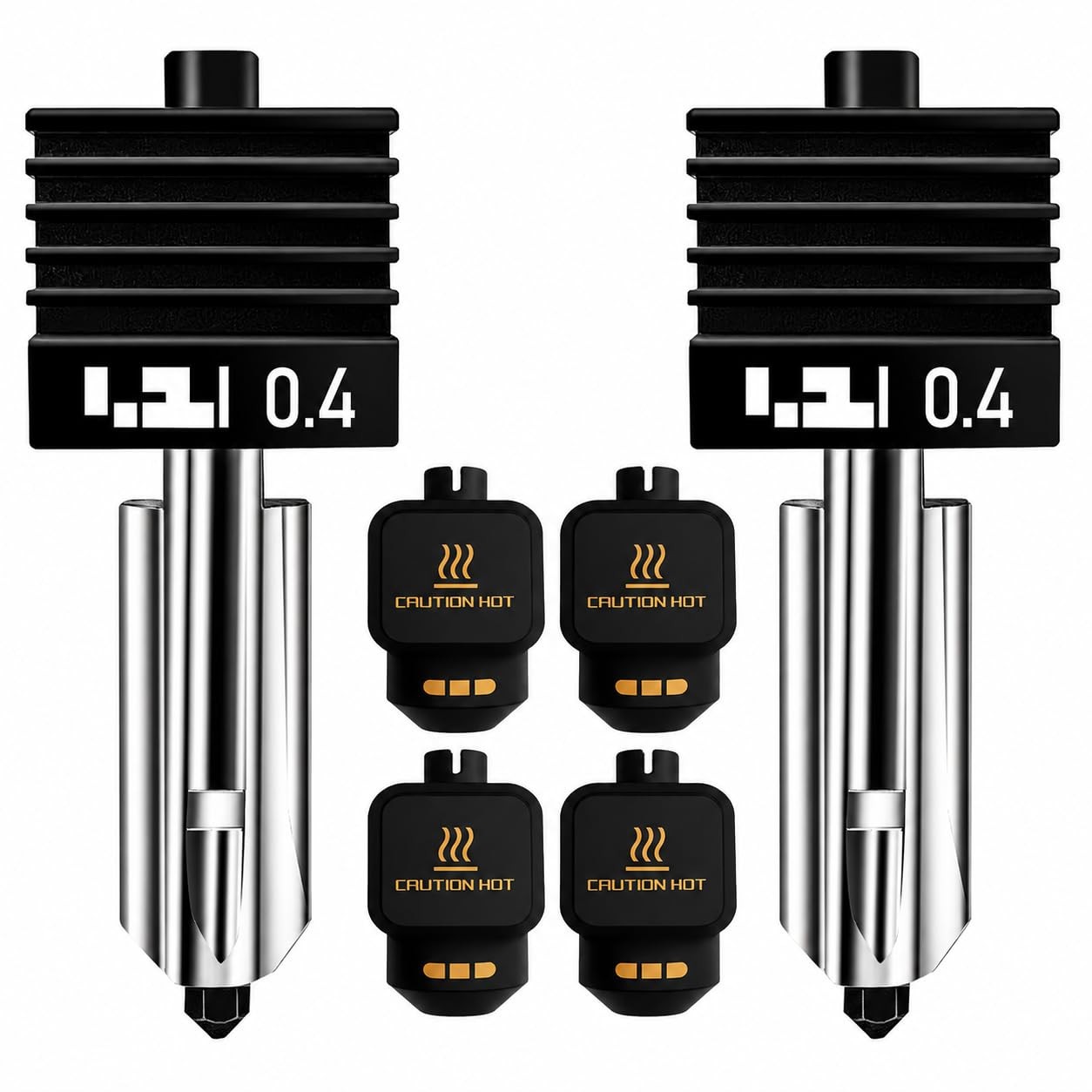 HIKUDIY 2 Pack 0.4mm Hotend for Bambu Lab X2D, P2S, H2D, H2S, H2C, A1, A1 Mini