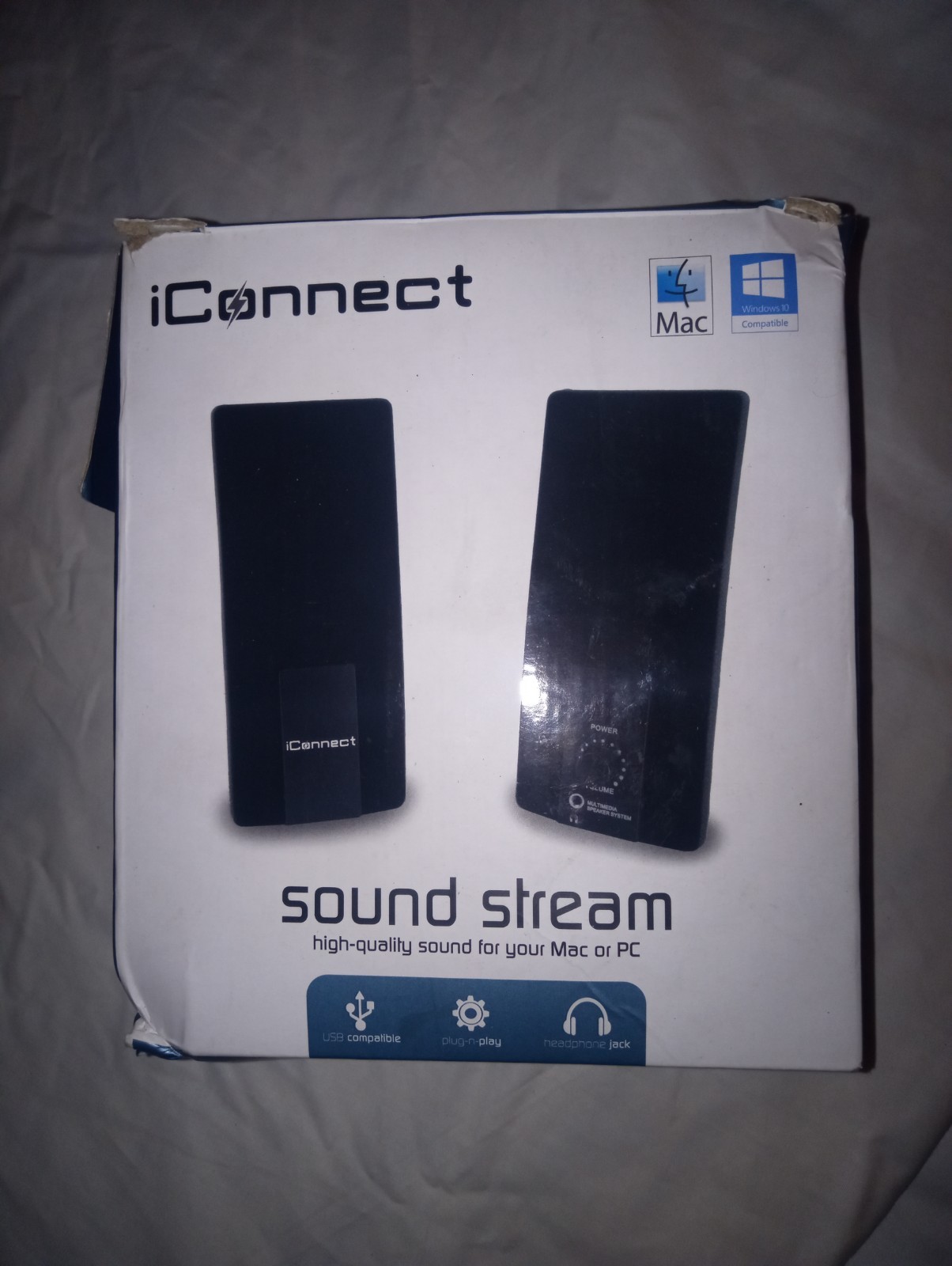 iConnect Sound Stream 2.0 Channel Speakers USB 3.5mm Plug-n-Play Black Mac/Wind…
