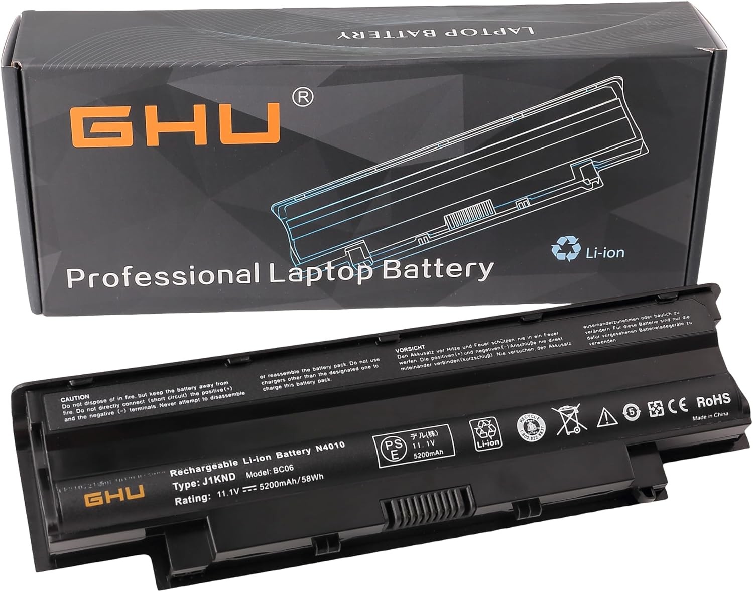 J1KND Laptop Battery 58Wh Replacement for Dell Inspiron N3010 N4010 N4110 N5010