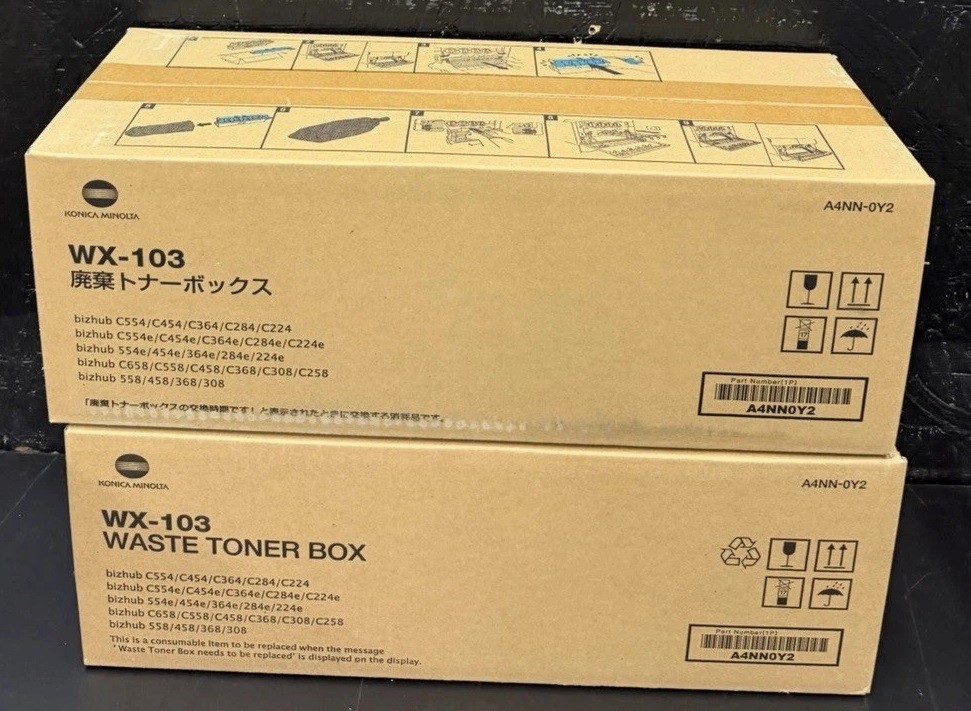 2 Genuine Factory Sealed Konica Minolta WX-103 Waste Toners
