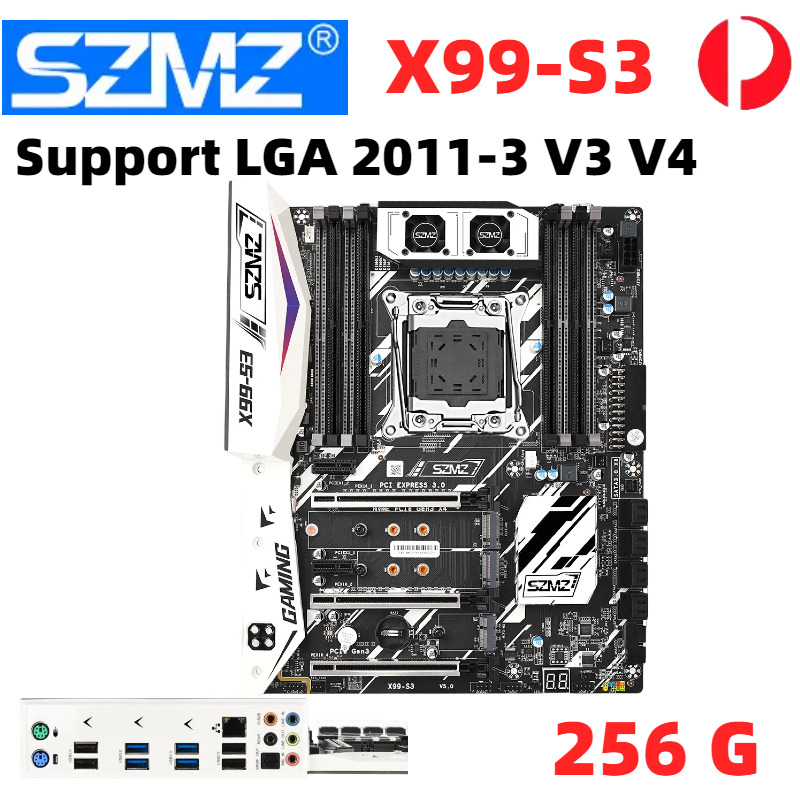 SZMZ X99 S3 Motherboard Support DDR4 Memory CPU 256G LGA 2011-3 Desktop Gaming