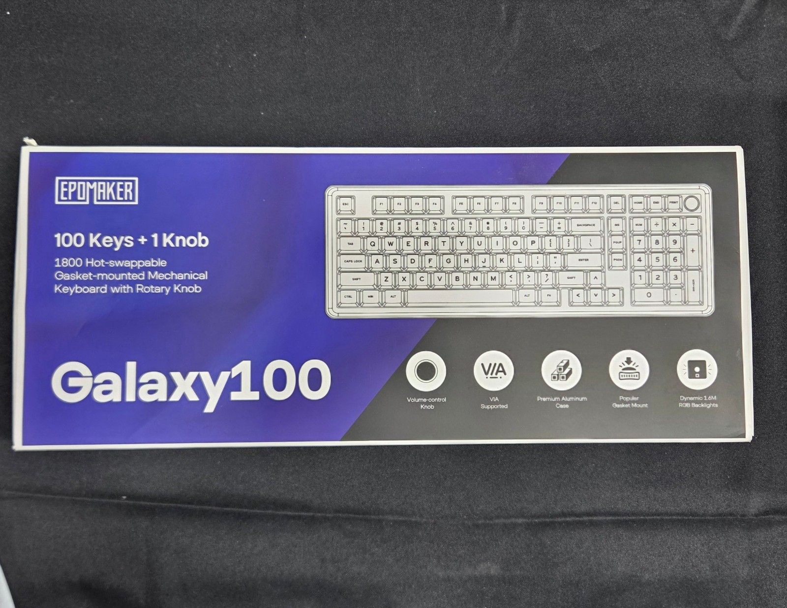 Epomaker Galaxy100 1800 Mechanical Keyboard 100 Keys Knob Hot-Swap RGB