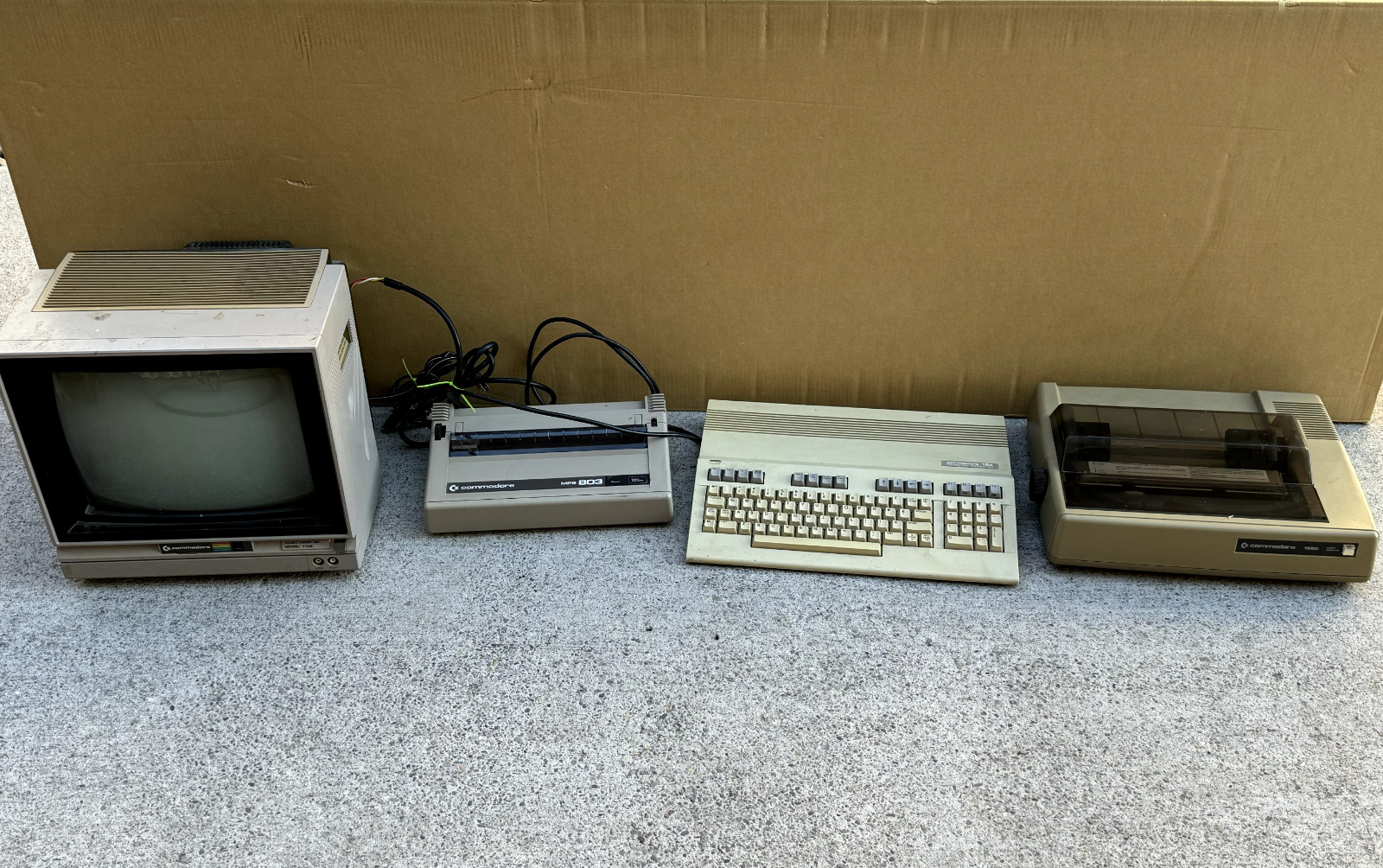 Vintage 1984 Commodore Home Computer 128 Monitor Model 1702 Printer 1526 MPS 803