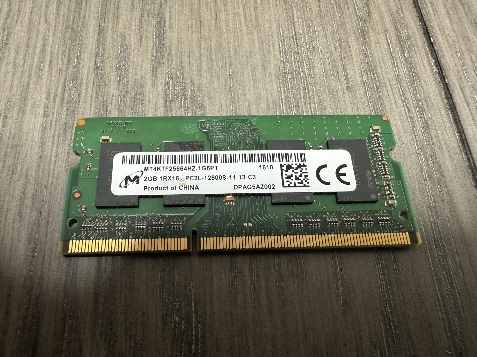 Micron Laptop Memory MT4KTF25664HZ-1G6P1 1RX16 2GB RAM PC3L-12800S-11-13-C3 163