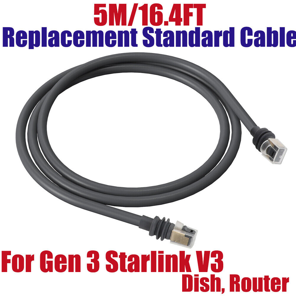 5M/16.4FT Replacement Standard V3 Cable For Gen 3 Starlink, Dish, Router