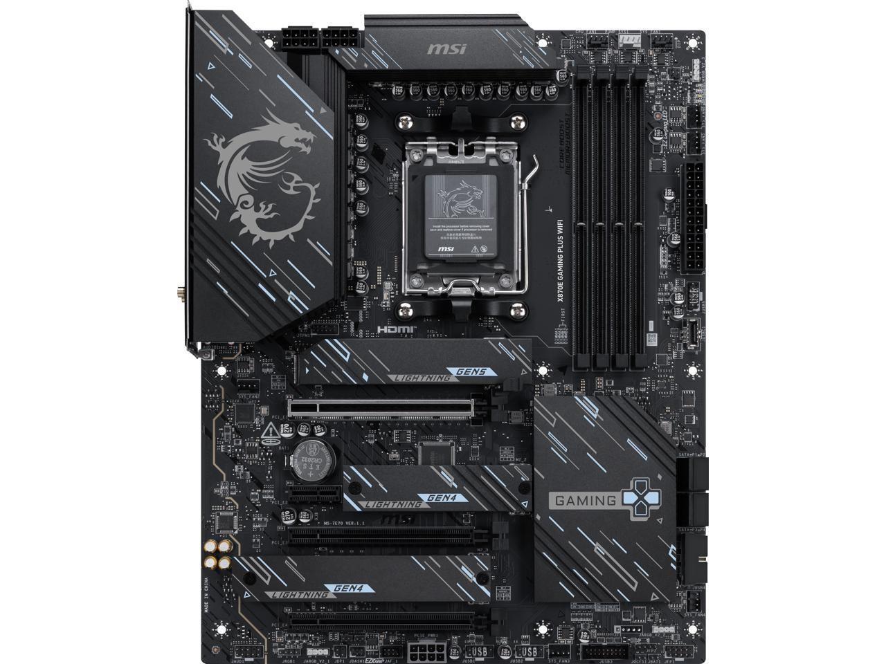 MSI X870E GAMING PLUS WIFI AM5 AMD X870E SATA 6GB/S  5G LAN DDR5 M.2 Wi-Fi 7 ATX