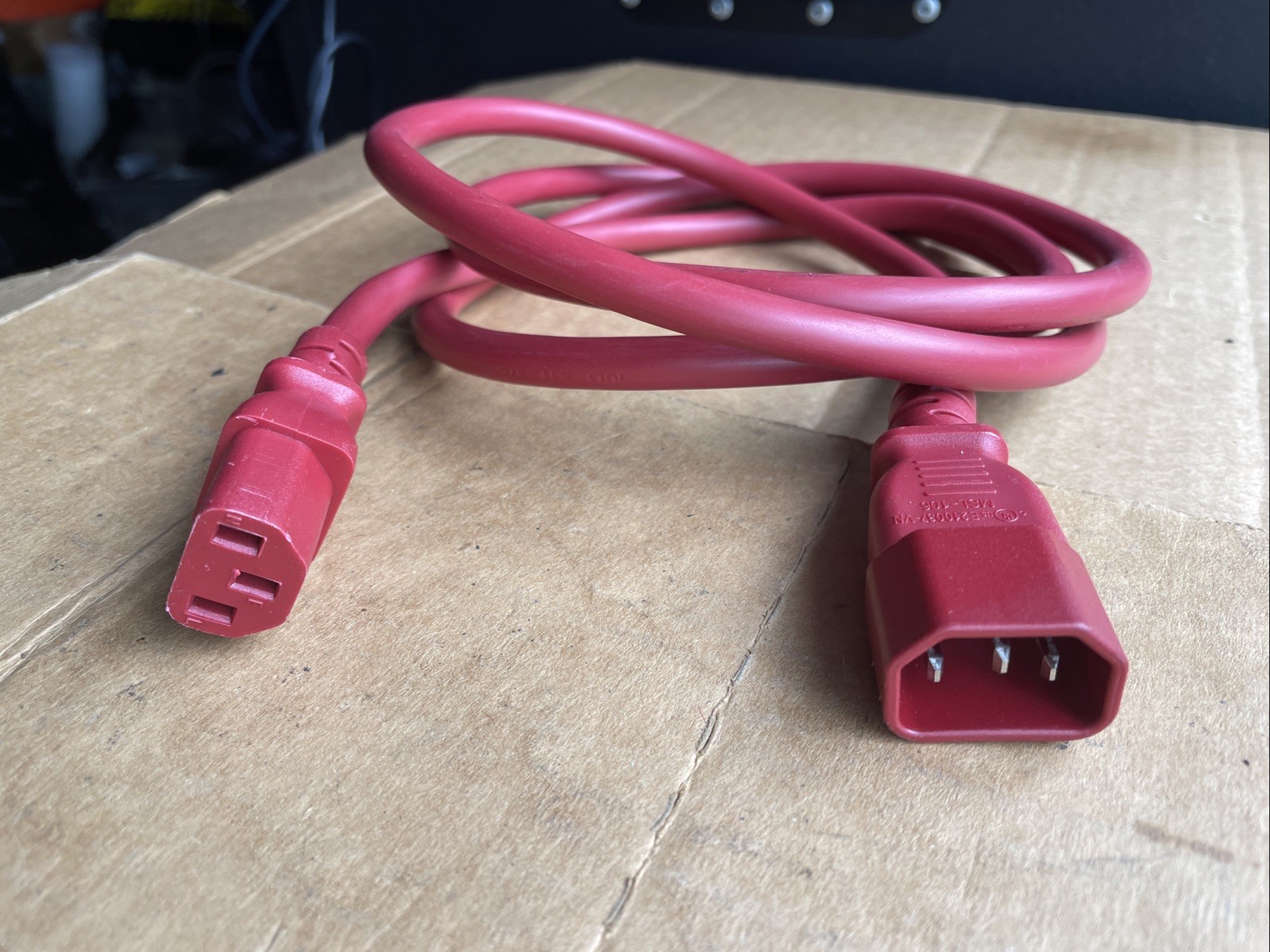 6ft IEC-320 C13 To C14 14AWG Data Center Power Cable Red