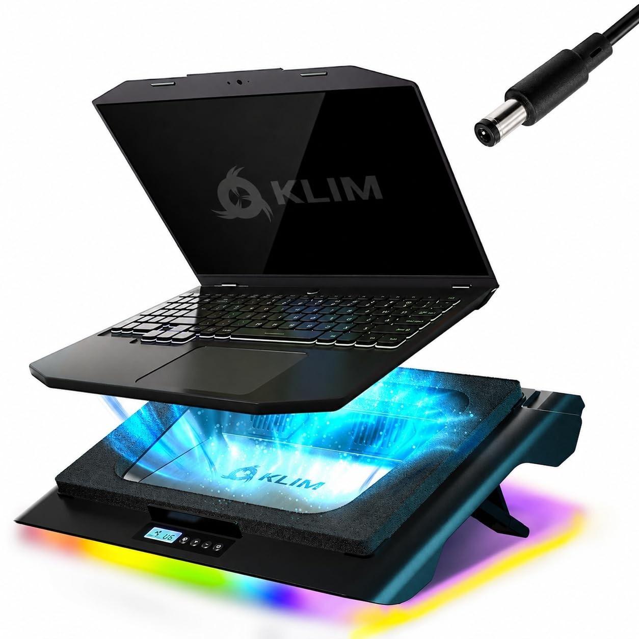 High-Performance Gaming Laptop Cooling Pad - 6300 RPM Turbo Fan, Ultra-Slim Desi