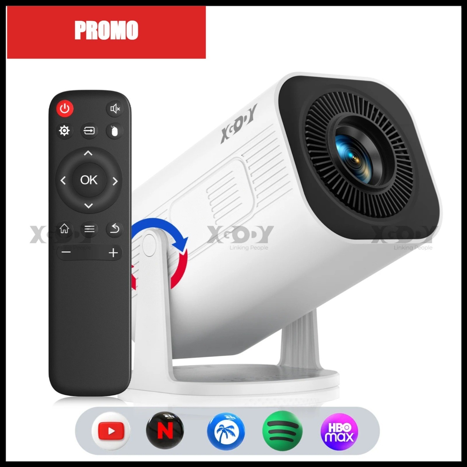 XGODY 4K Projector Native 1080P 300ANSI Android 11 WiFi Bluetooth Home Theater