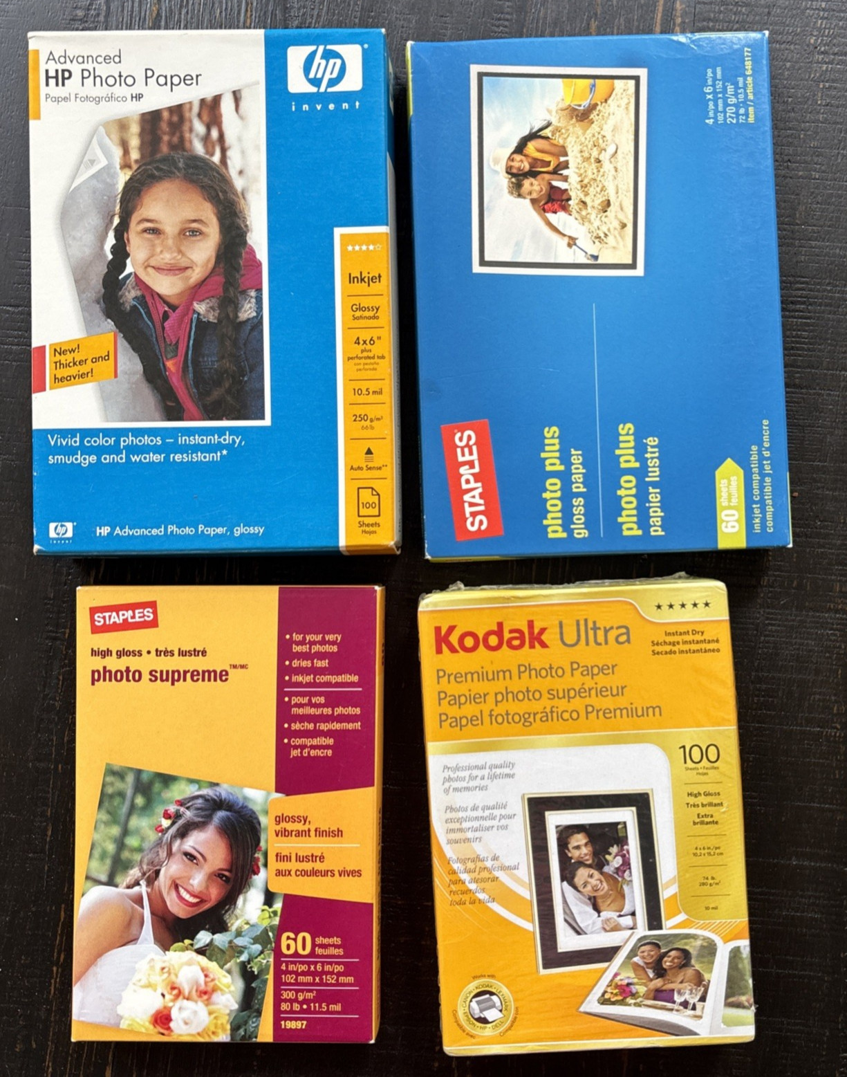 Photo Paper 4x6 Glossy 320 Sheets Lot New Staples HP Kodak Ultra Sealed NIP
