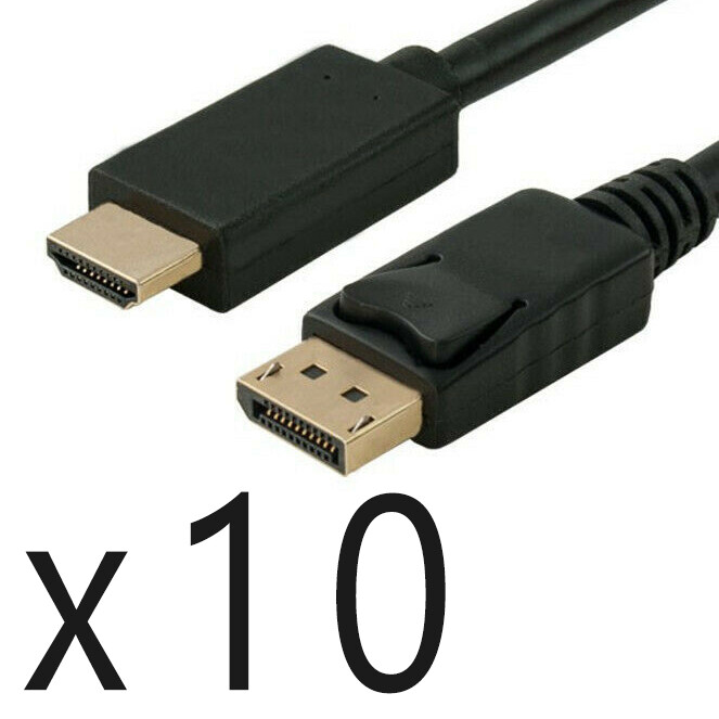 10 Pack 15ft Display Port DisplayPort DP to HDMI Converter Adapter Cable 4K New