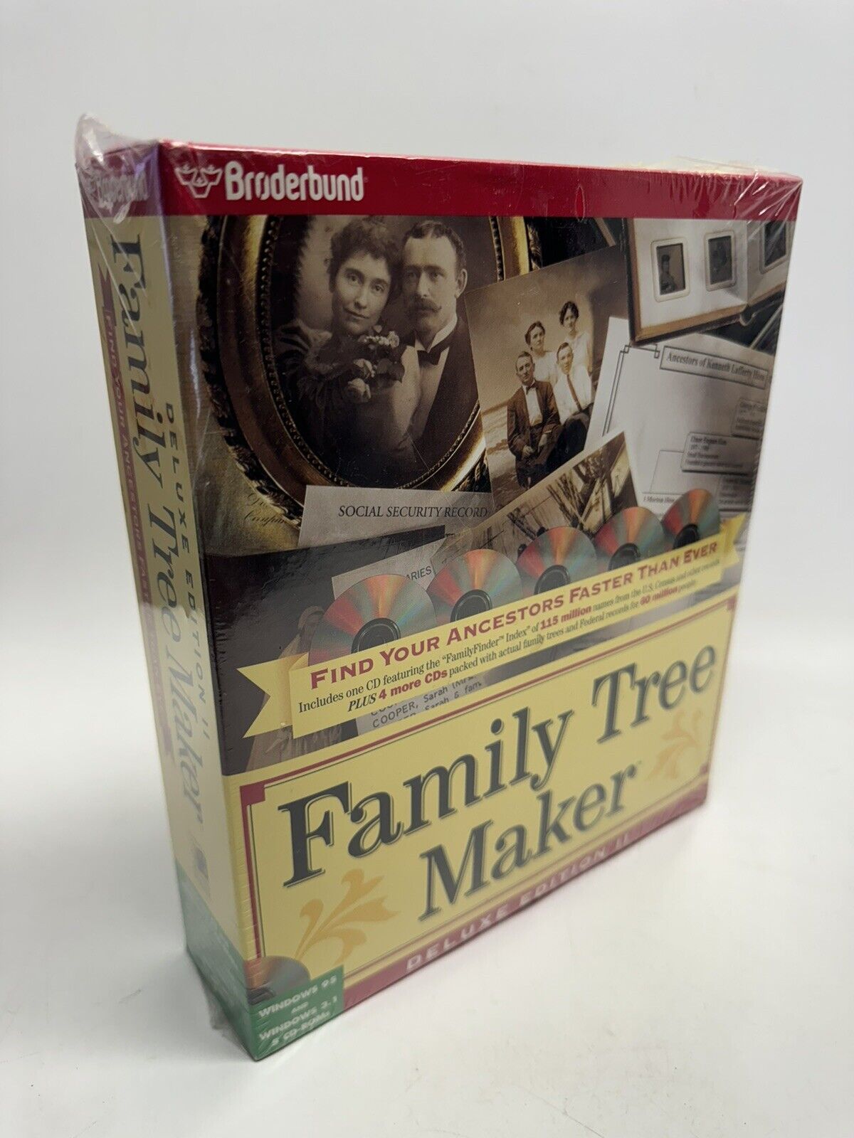 Vintage FACTORY SEALED Family Tree Maker 1996 Deluxe Edition II  Windows