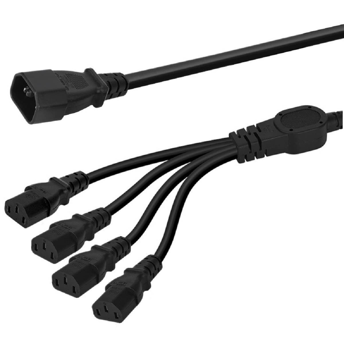 PDU UPS Server C14 To 4 x C13 Y Split Kettle Lead 4 Way Extension Cable Cord