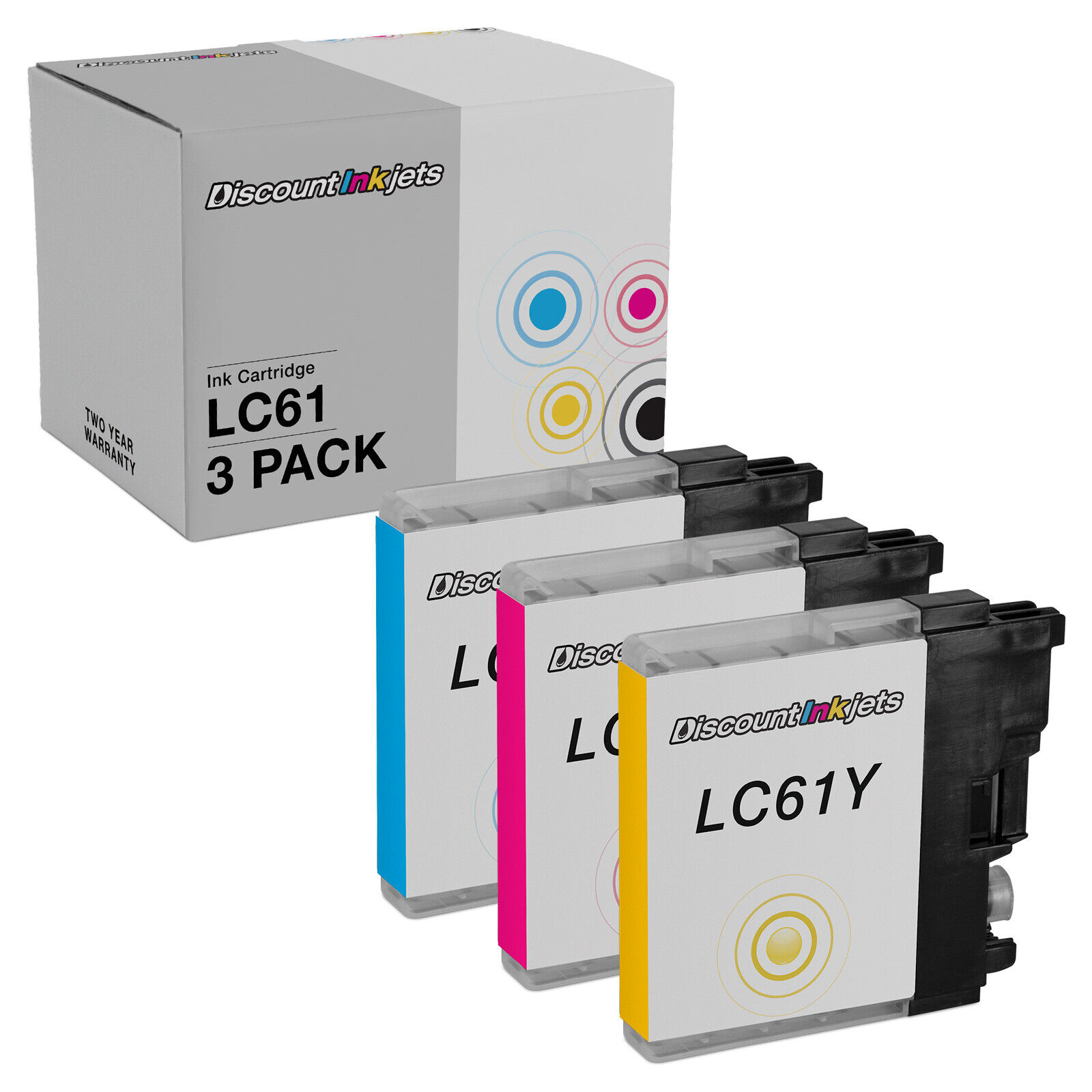 3PK COLOR for Brother LC61 Inkjet Cartridge MFC-290C MFC-490CW MFC-5490 MFC-790C