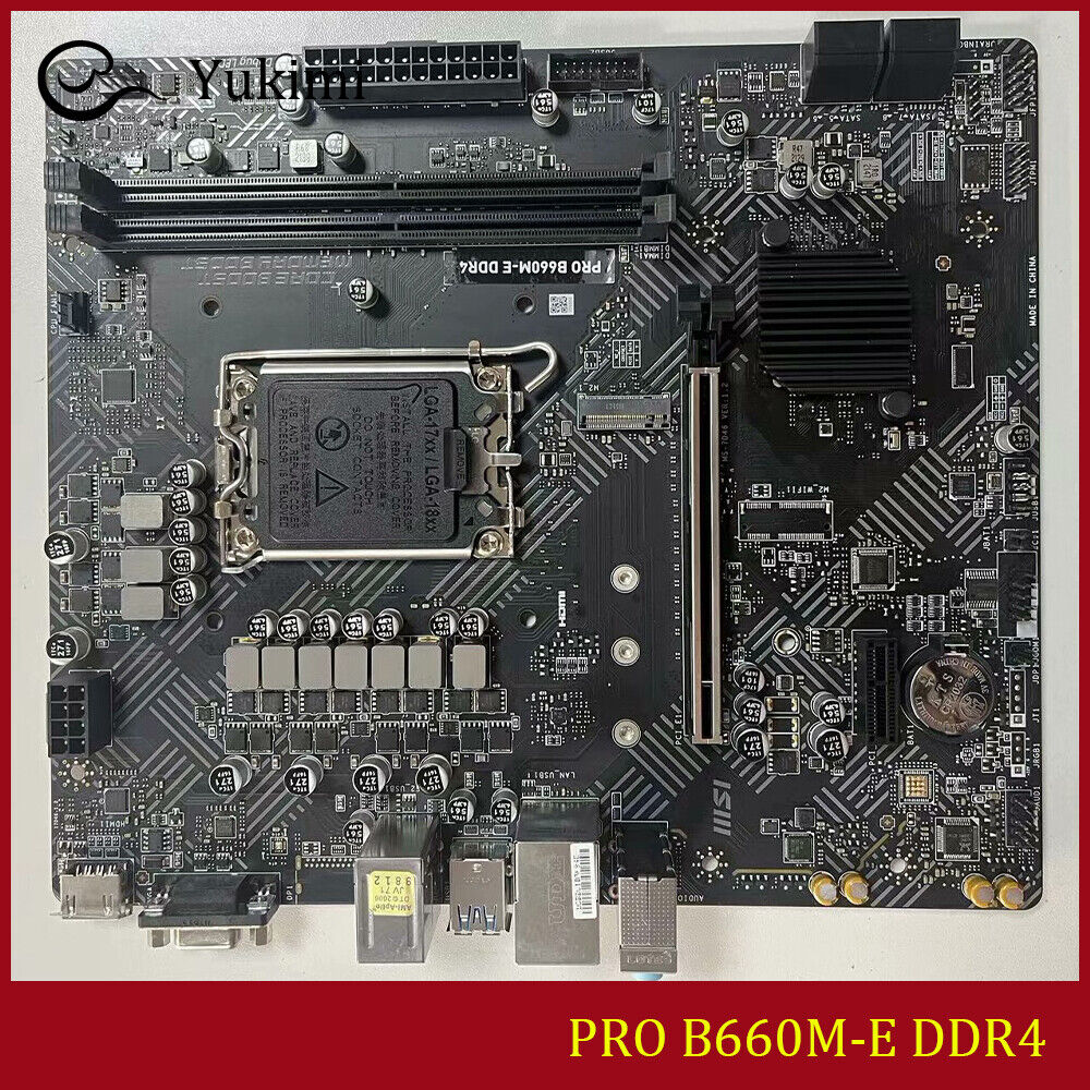 FOR MSI PRO B660M-E DDR4 LGA1700 DDR4*2 64GB HDMI+VGA M-ATX Motherboard Test OK