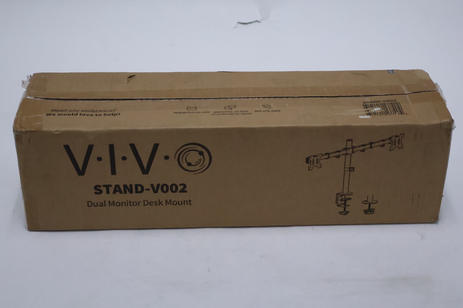VIVO Stand-V002 Black Dual Monitor Desk Mount Adjustable , Fits Screens