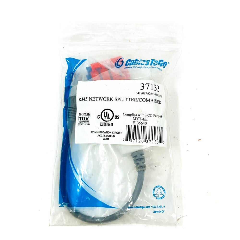 Cables to Go C2G 37133 2-Port RJ45 Splitter 6-in Combiner Cable