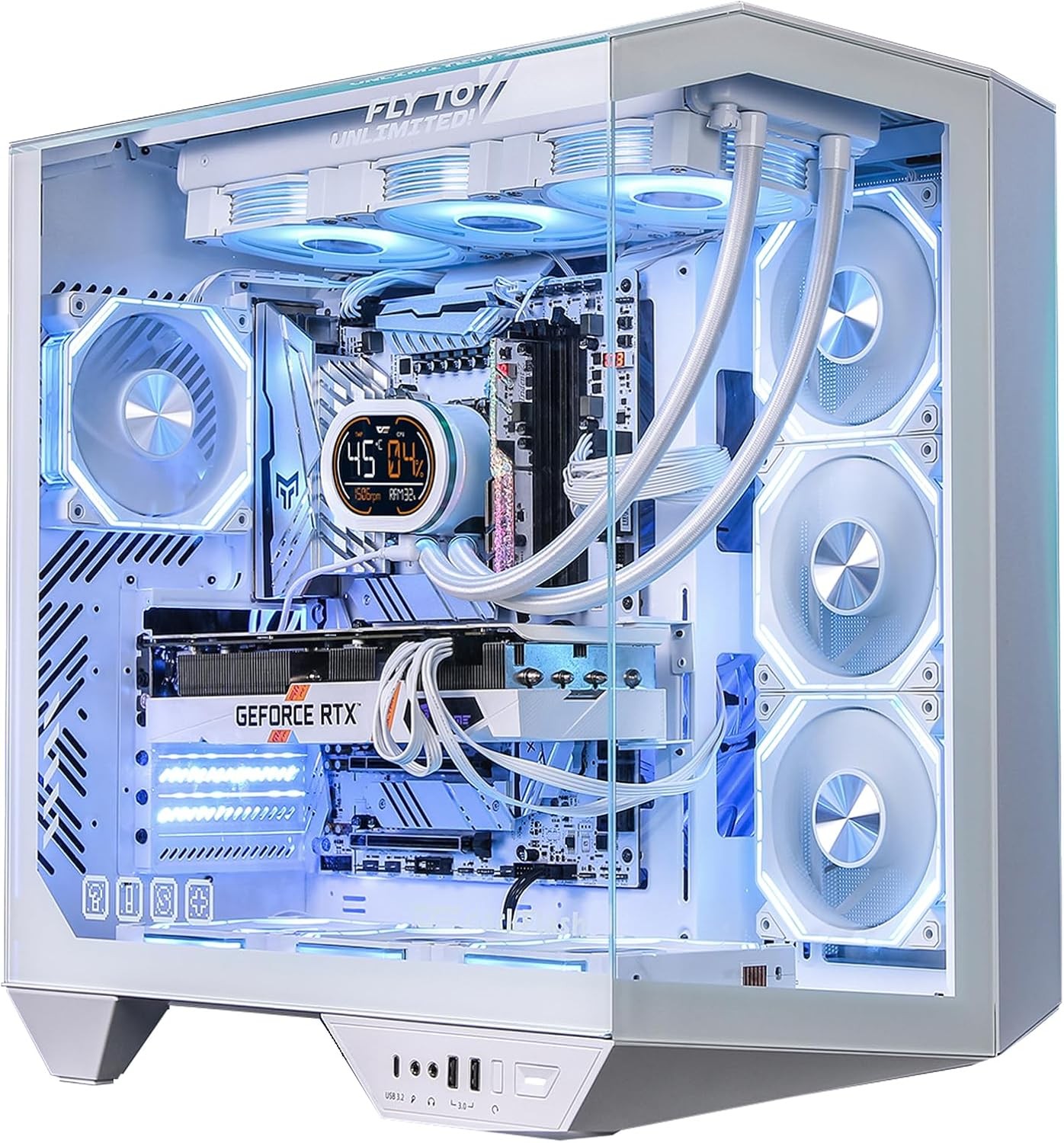 darkFlash DY470 Full Tower PC Case Back Plug White