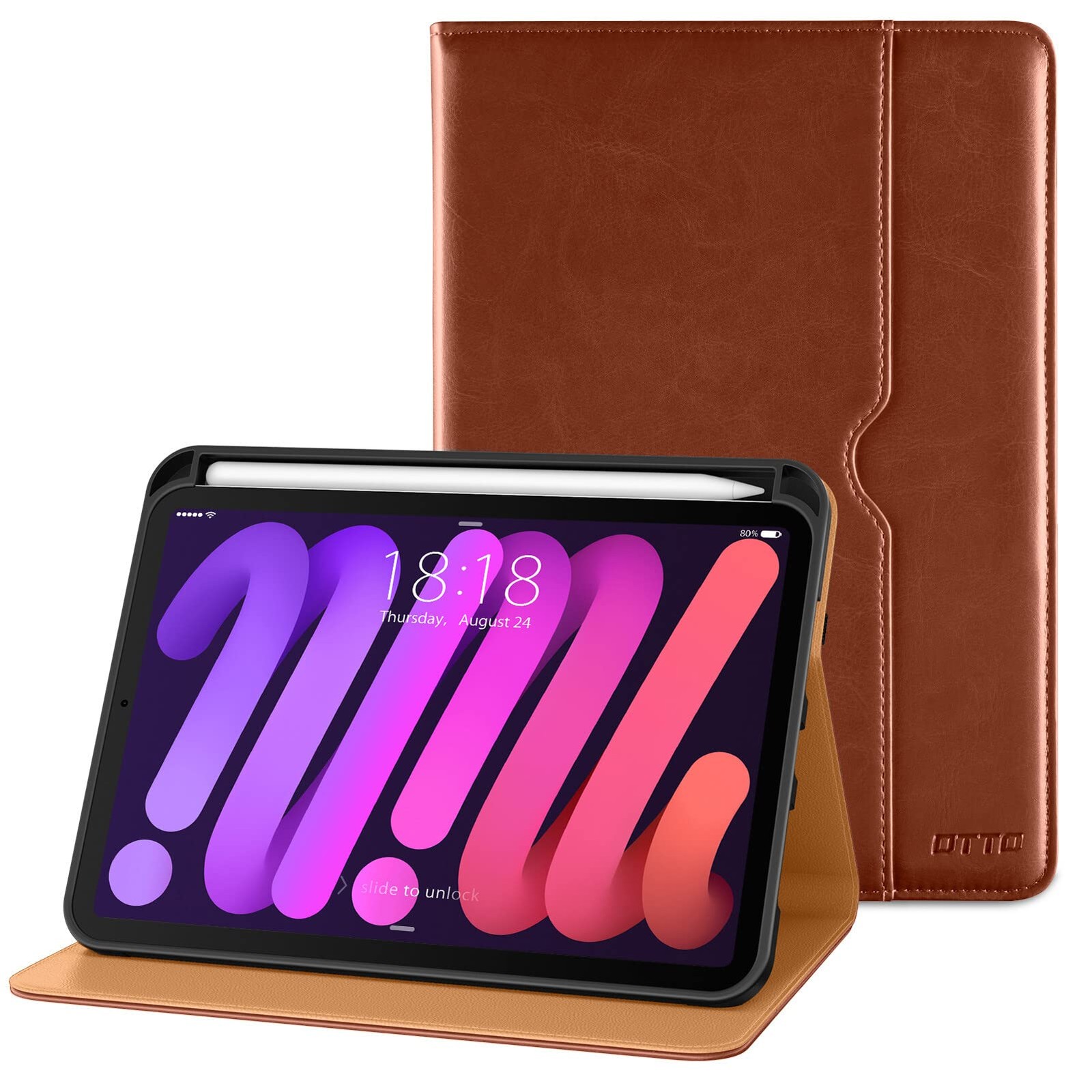 DTTO iPad Mini 7 A17 Pro / Mini 6 Case 8.3 Inch Smart Cover Brown
