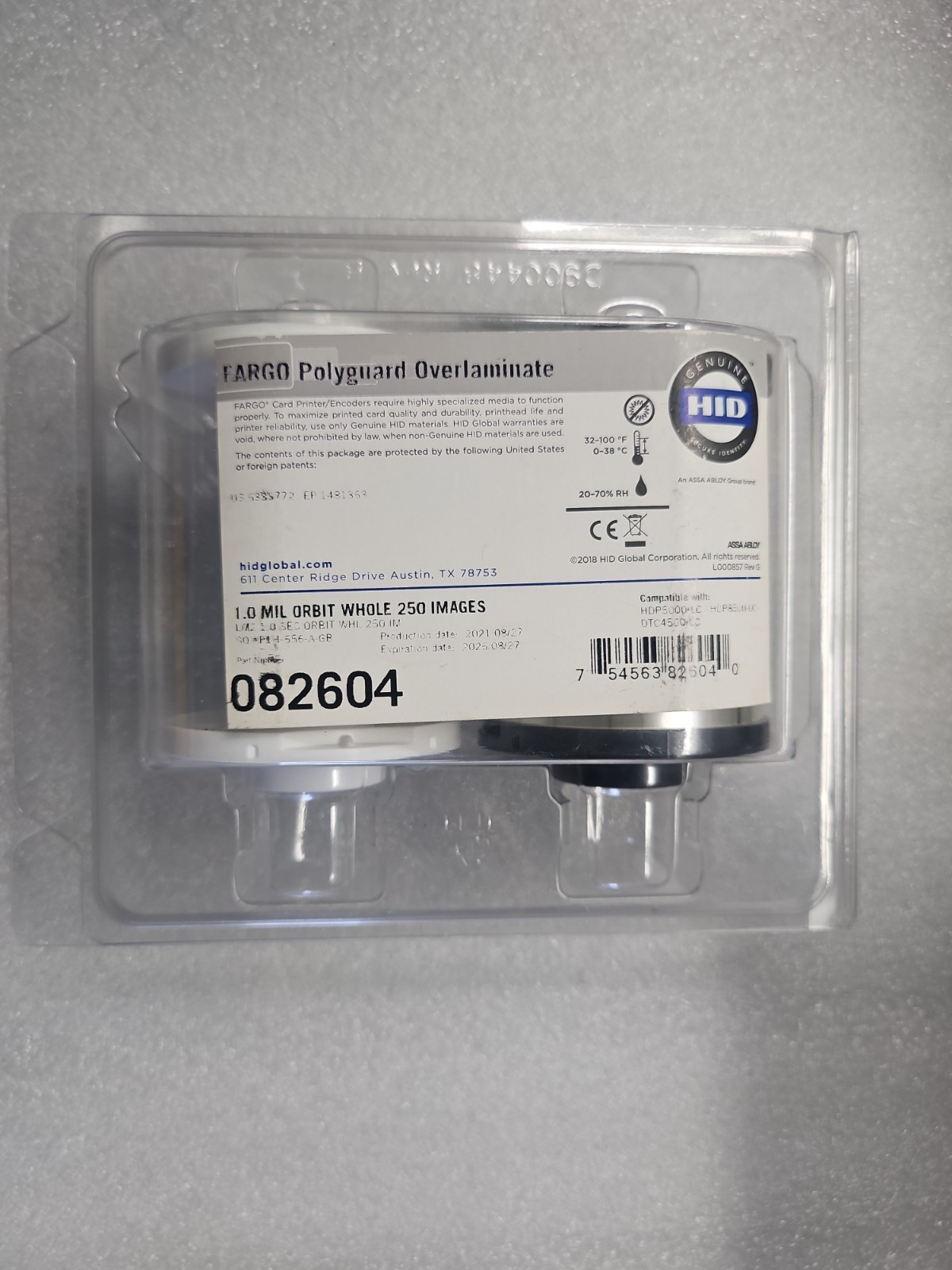 ​Fargo 82604 PolyGuard OverLaminate -1.0 Mil Orbit Whole 250 Images 