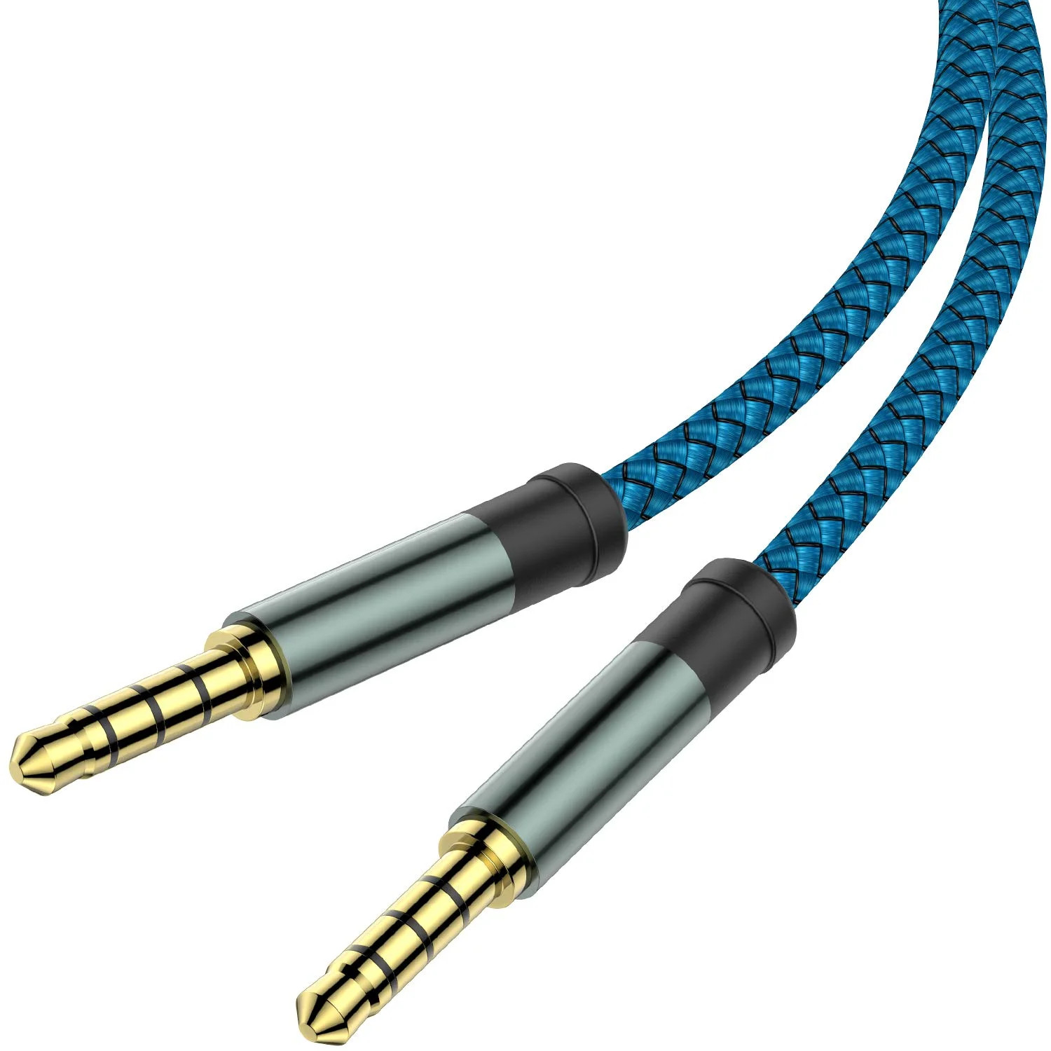 2 Pack TRRS 3.5mm Audio Cable, 5Ft 4-Conductor (4 Pole) w/Mic[Microphone Compat]