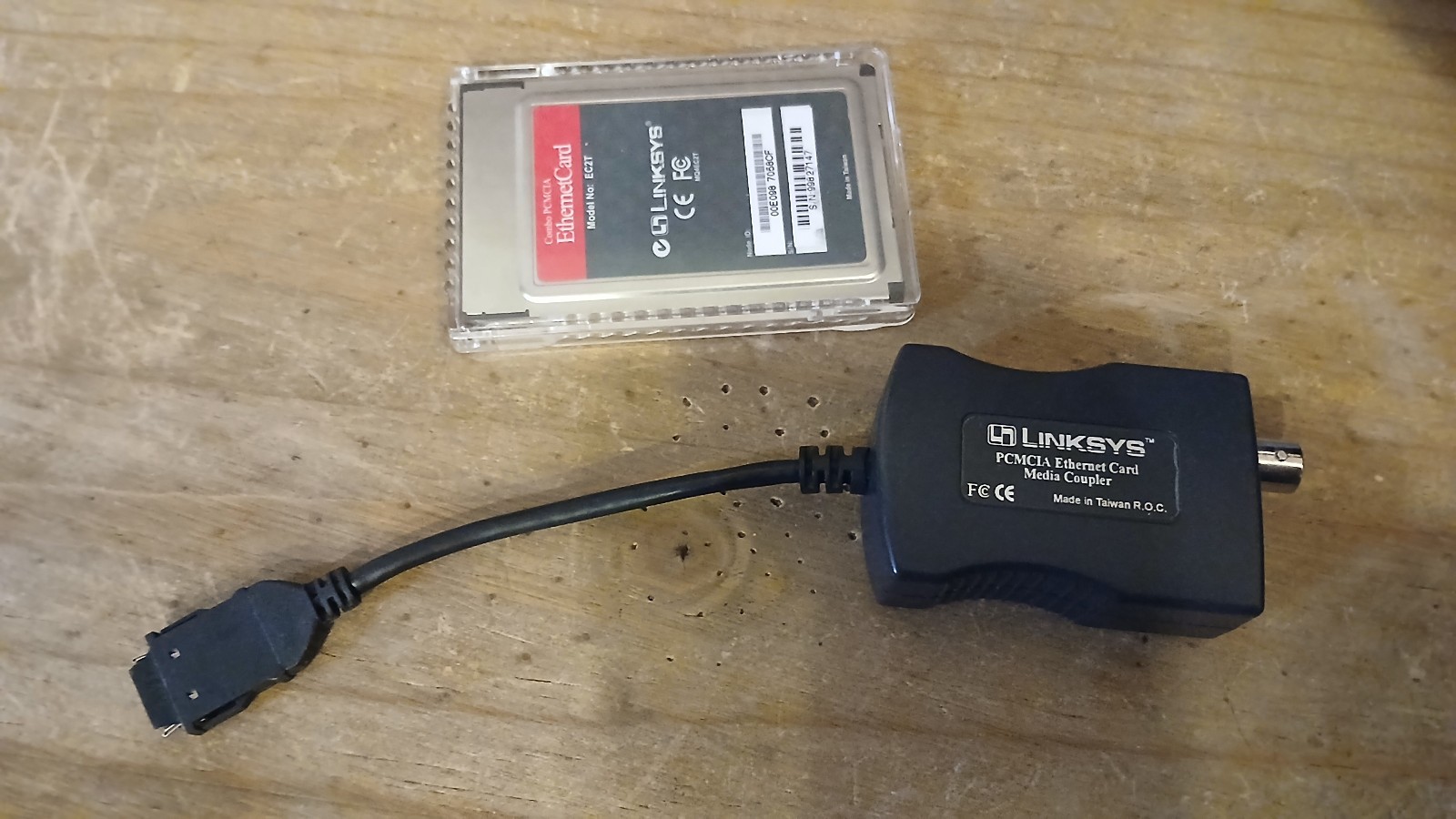Linksys EC2T Combo PCMCIA Ethernet LAN PC Card Laptop Network Adapter W/ DONGLE