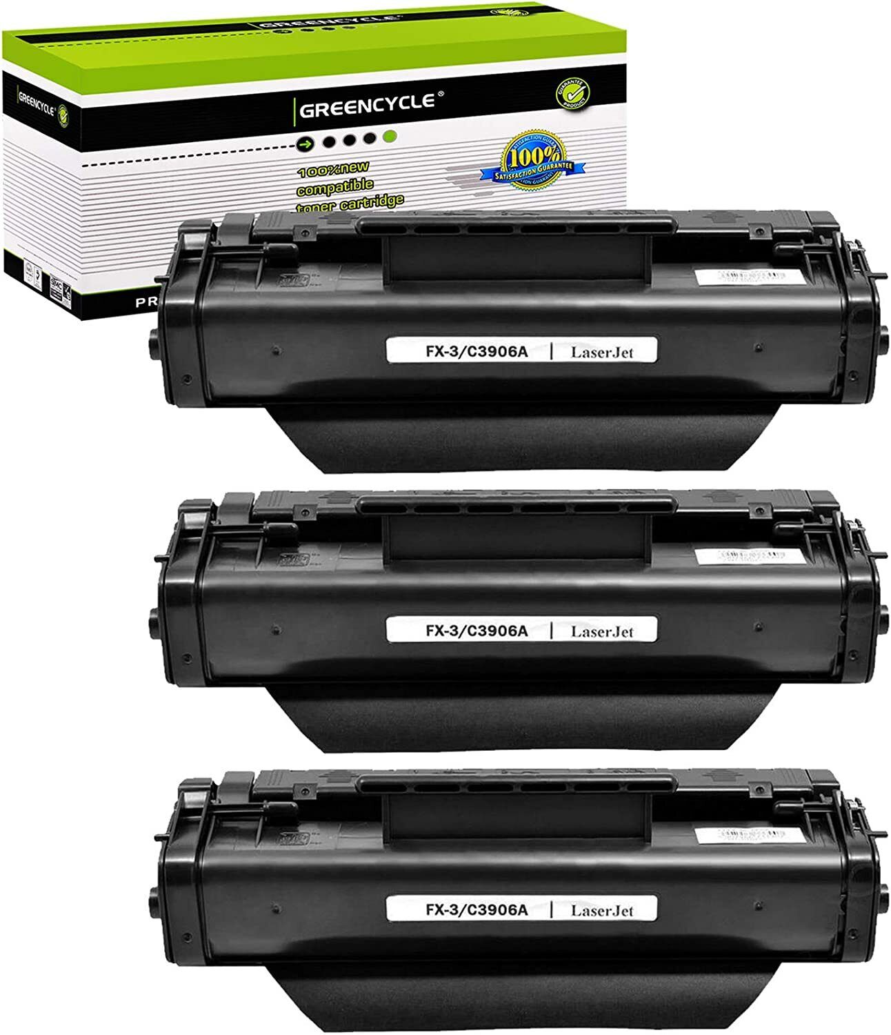 GREENCYCLE 3PK Toner Cartridge Compatible with HP 06A C3906A LaserJet 6Lse 6Lxi 