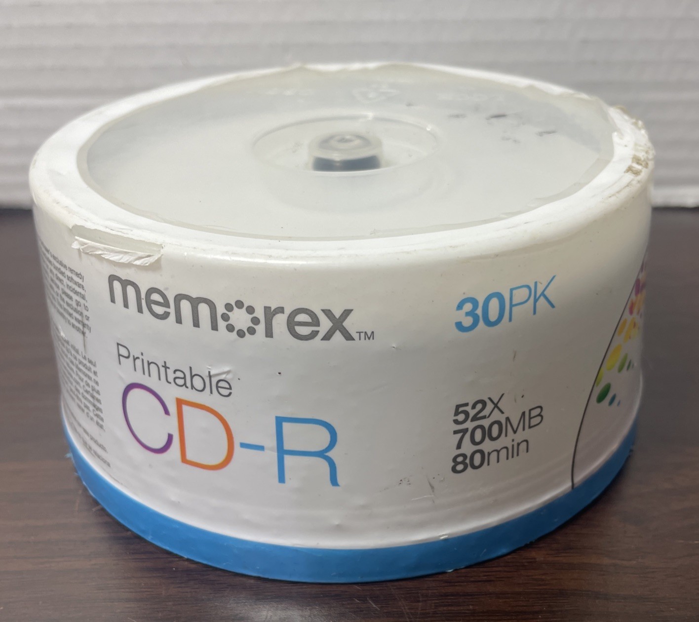Memorex Printable CD-R 52X 700MB 80 Min 30 Pk New Old Stock SEALED 2009
