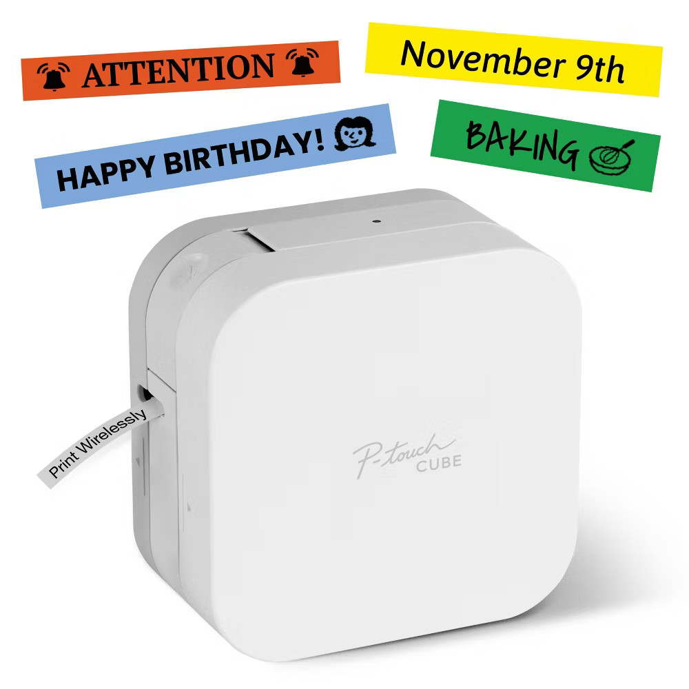 Brother P-Touch PT-P300BT CUBE Connected Label Maker: Bluetooth Mobile Printer