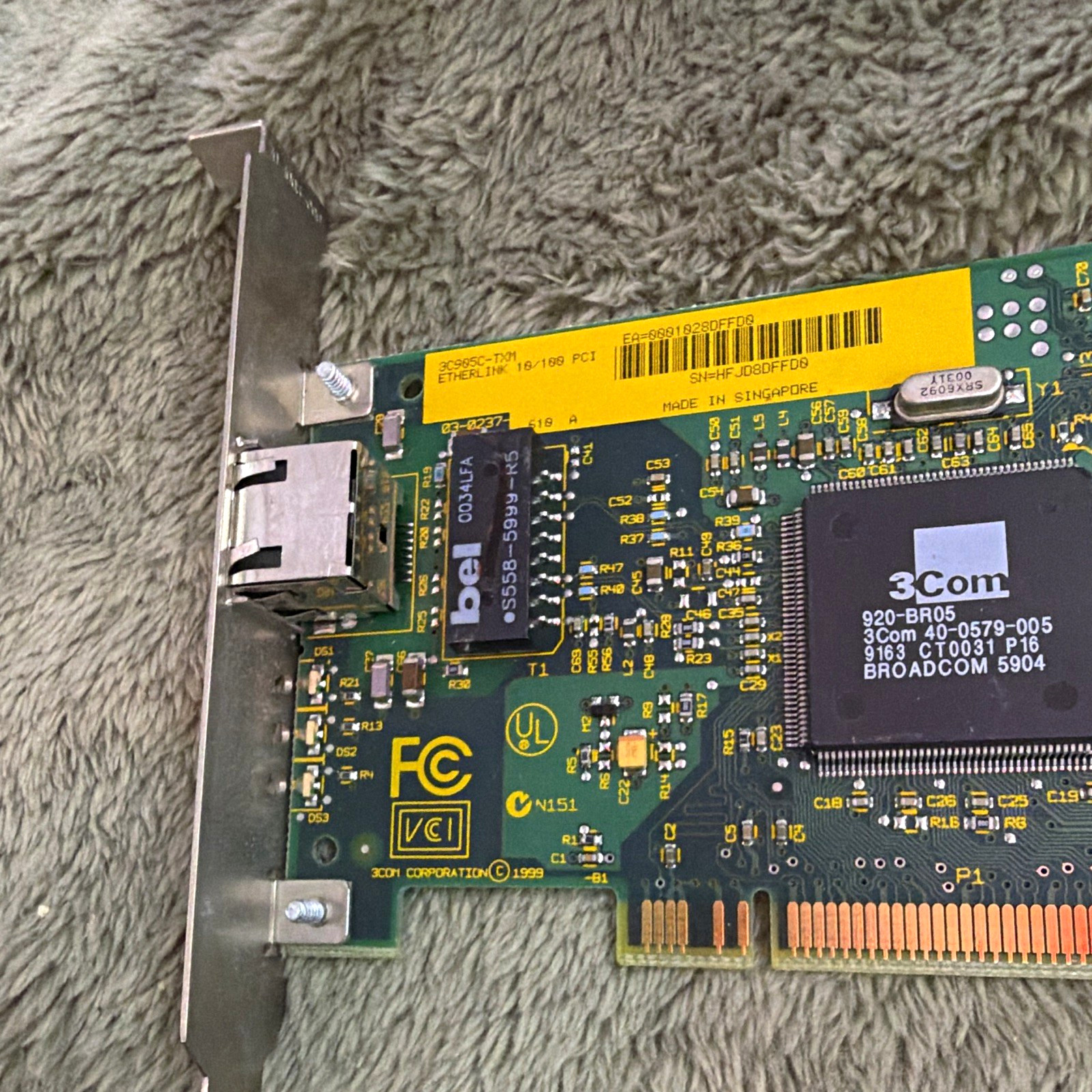 3Com 3C905C-TXM 10/100 Fast EtherLink PCI Ethernet Network Card RJ-45 1-Port