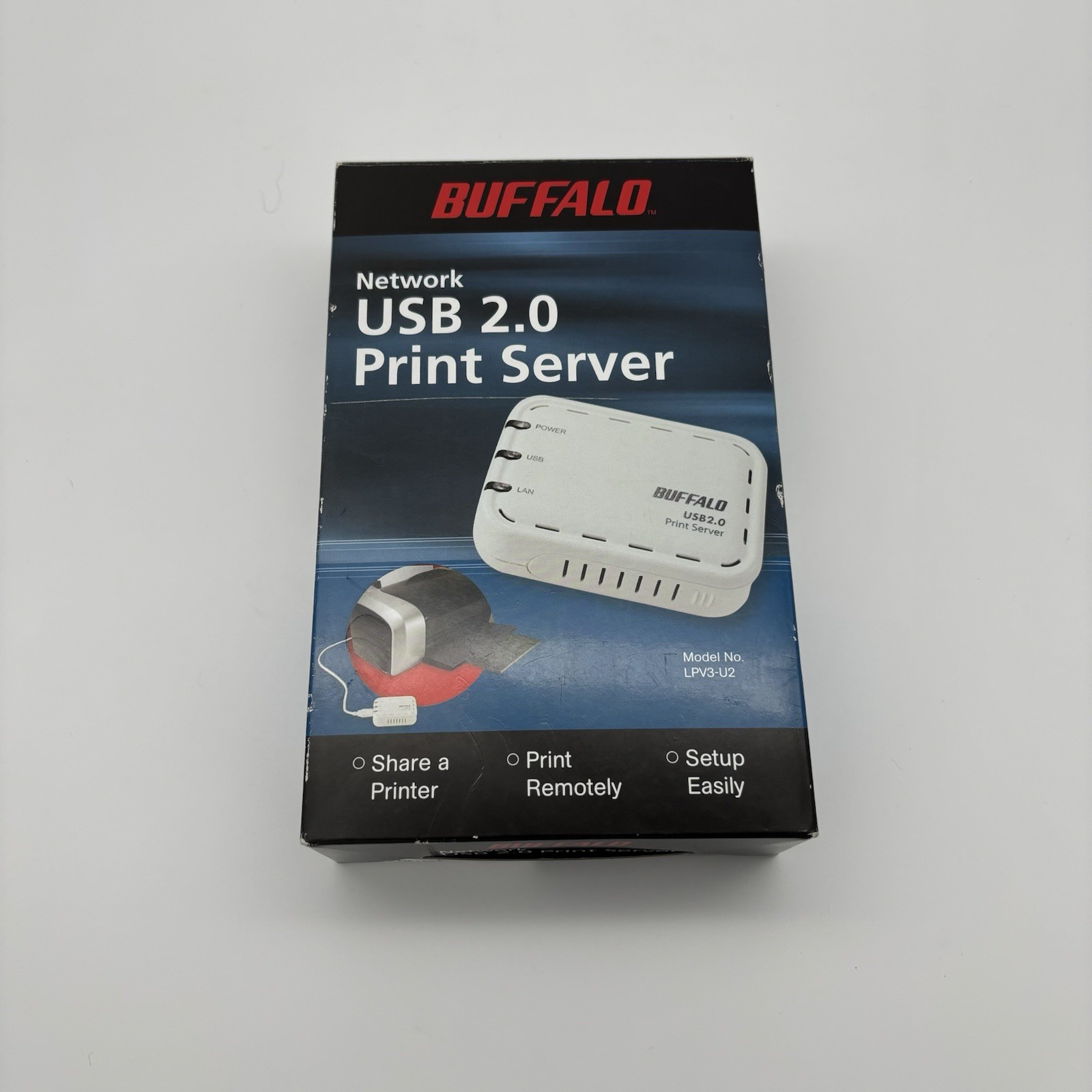 Buffalo LPV3-U2 Network USB 2.0 Print Server Ethernet Printer Sharing Device